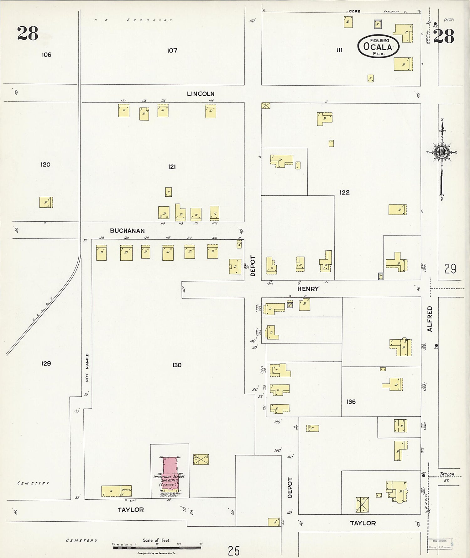 This old map of Zuber, Marion County, Florida was created by Sanborn Map Company in 1924