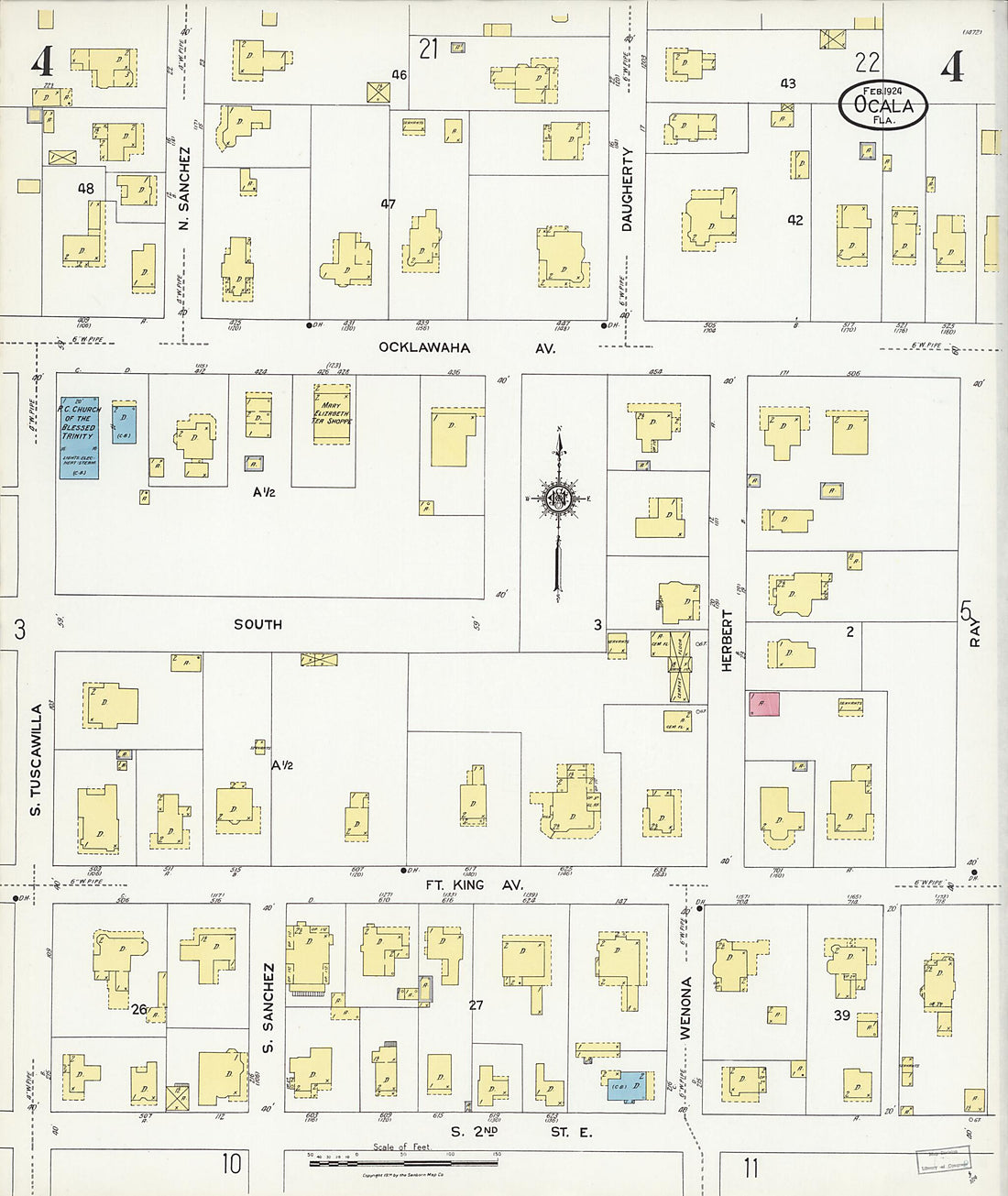 This old map of Zuber, Marion County, Florida was created by Sanborn Map Company in 1924
