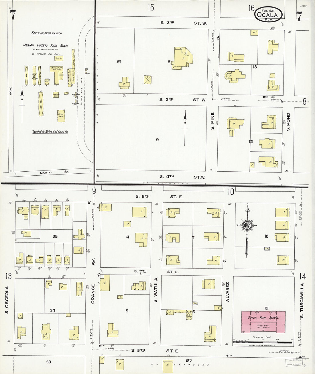 This old map of Zuber, Marion County, Florida was created by Sanborn Map Company in 1924