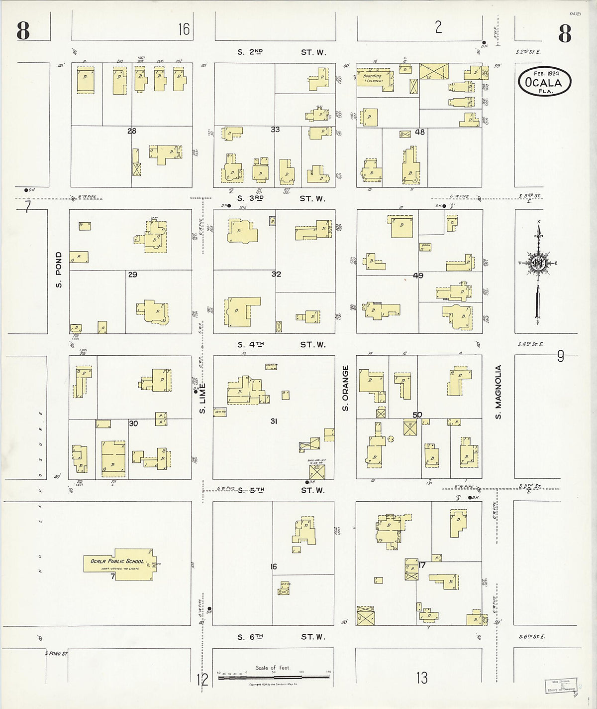 Ocala, Marion County, Florida 1924 (Sheet 8) by Relic Map Company