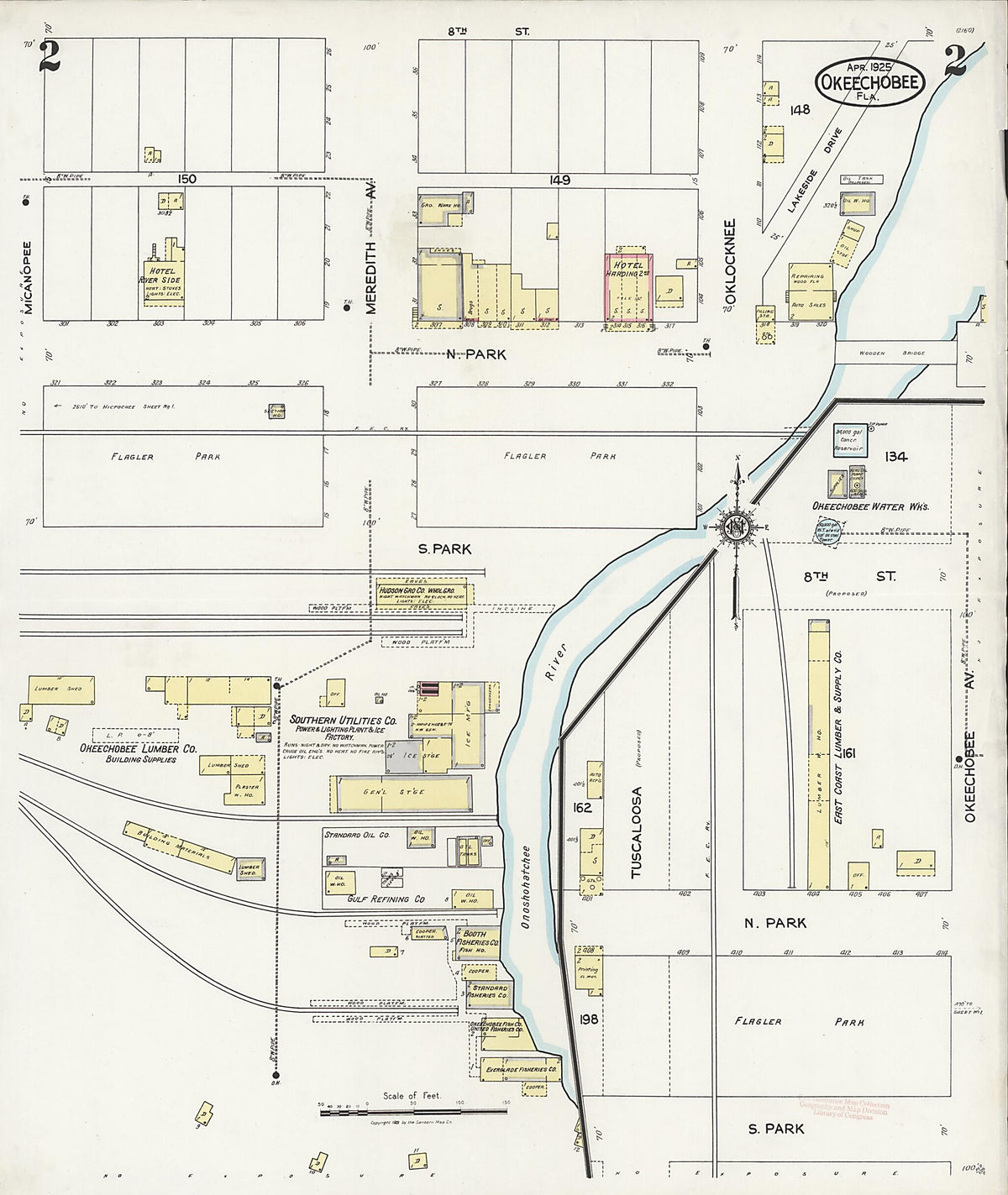 Okeechobee, Okeechobee County, Florida 1925 (Sheet 2 of 2) by Relic Map Company