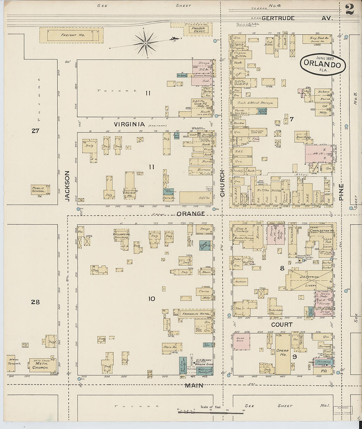 Orlando, Orange County, Florida 1887 (Sheet 2 of 4) by Relic Map Company