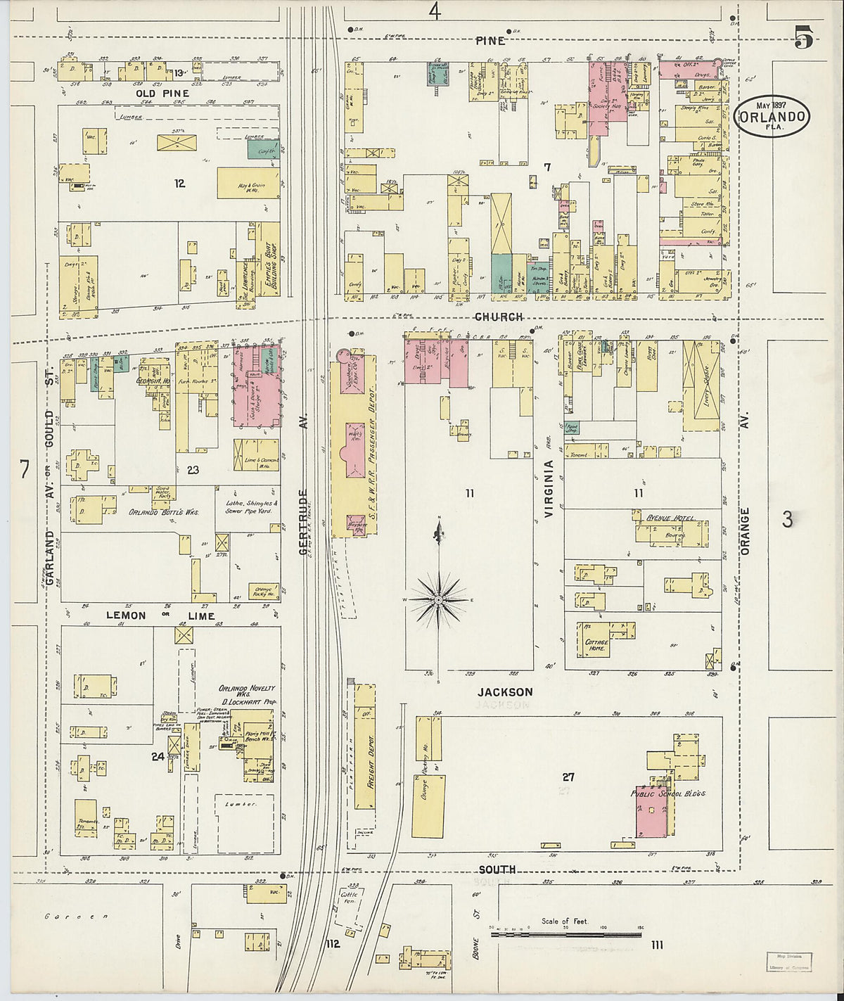 Orlando, Orange County, Florida 1897 (Sheet 5 of 7) by Relic Map Company
