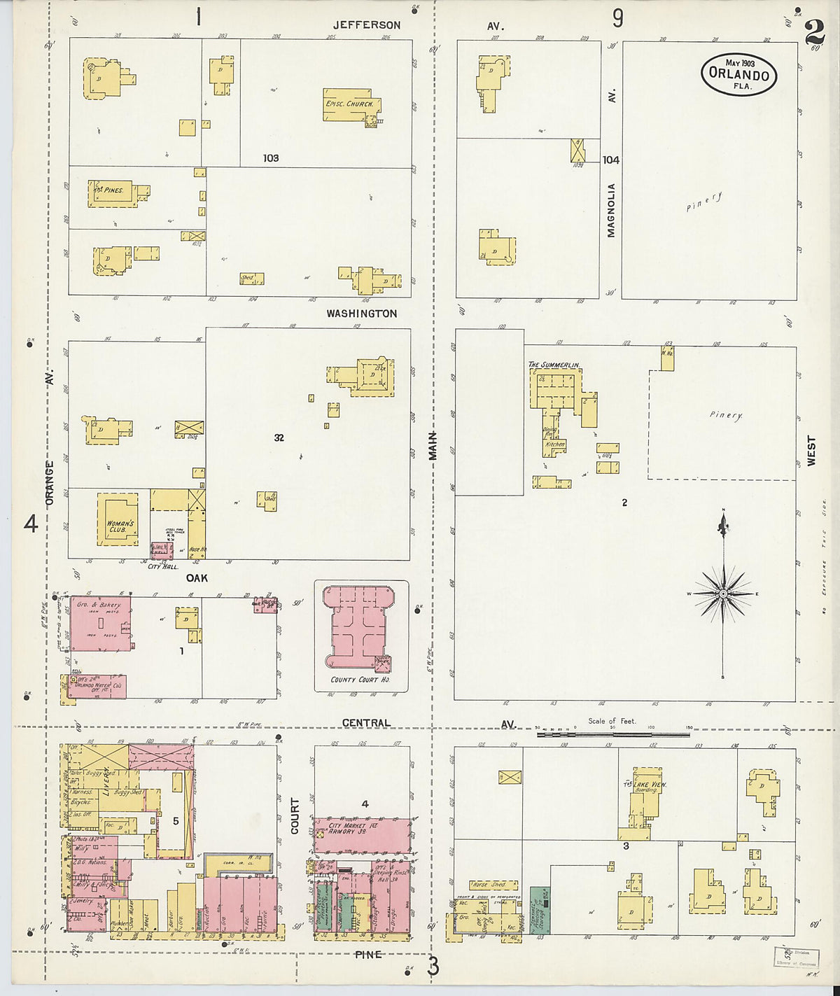 Orlando, Orange County, Florida 1903 (Sheet 2 of 9) by Relic Map Company