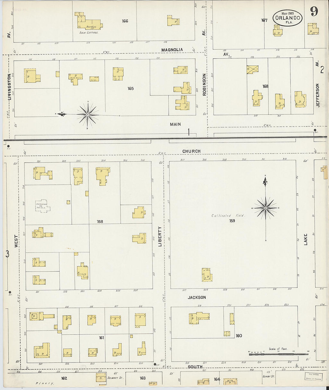 This old map of Orlando, Orange County, Florida was created by Sanborn Map Company in 1903