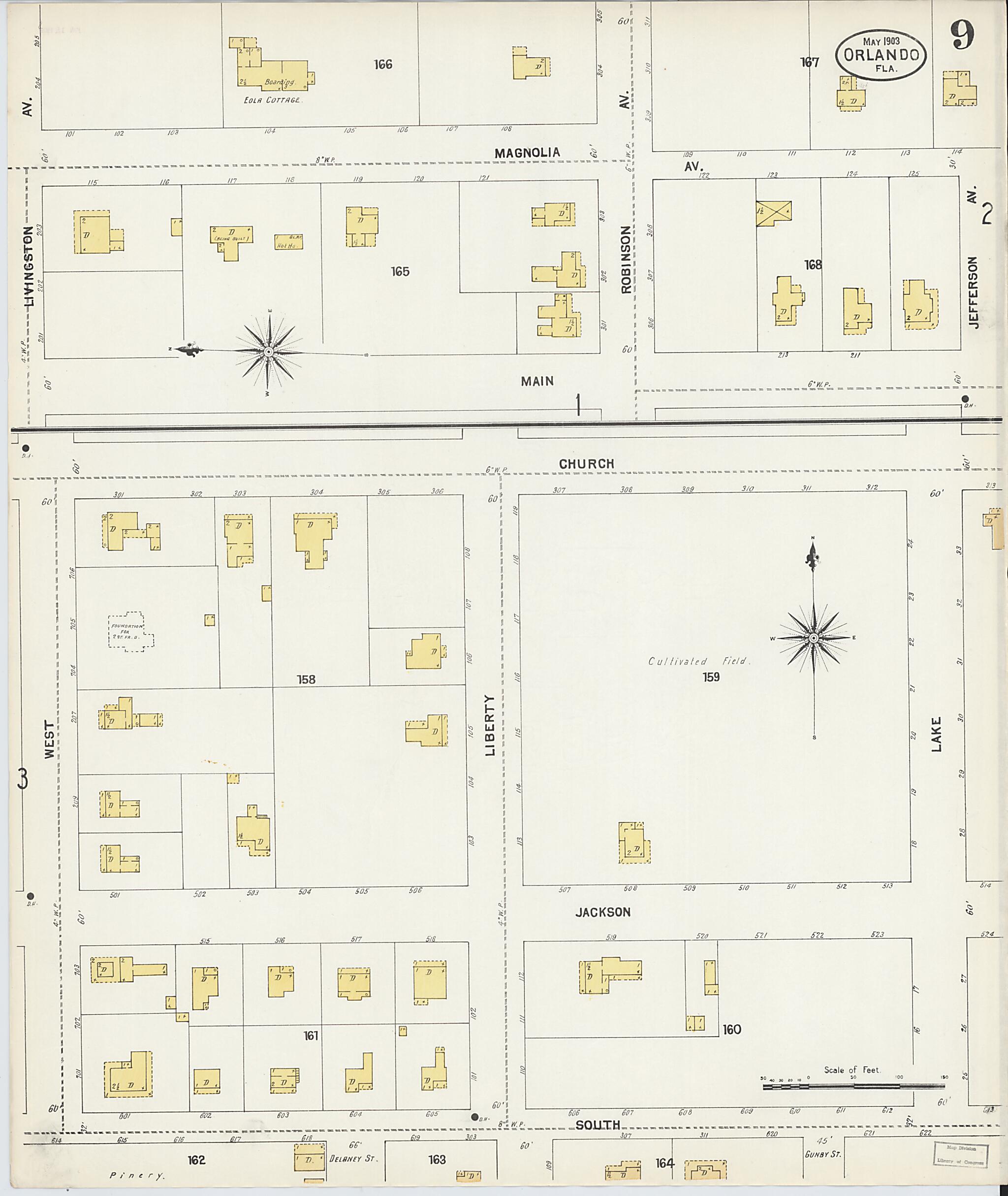 This old map of Orlando, Orange County, Florida was created by Sanborn Map Company in 1903