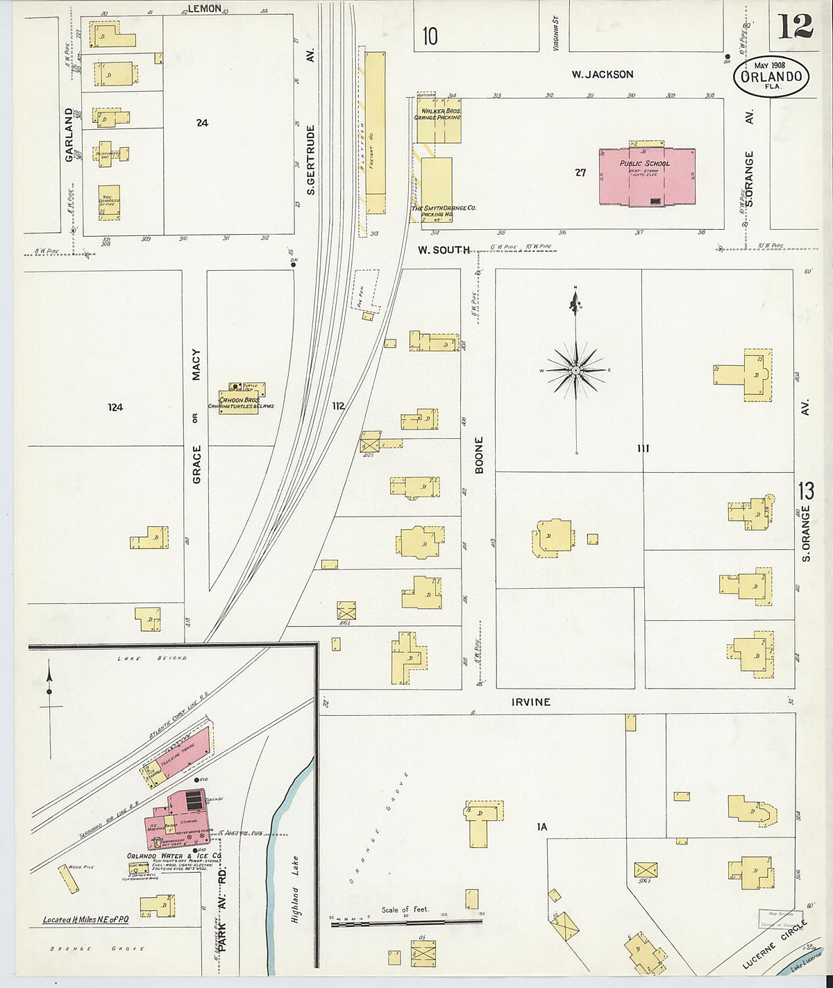 Orlando, Orange County, Florida 1908 (Sheet 12 of 14) by Relic Map Company