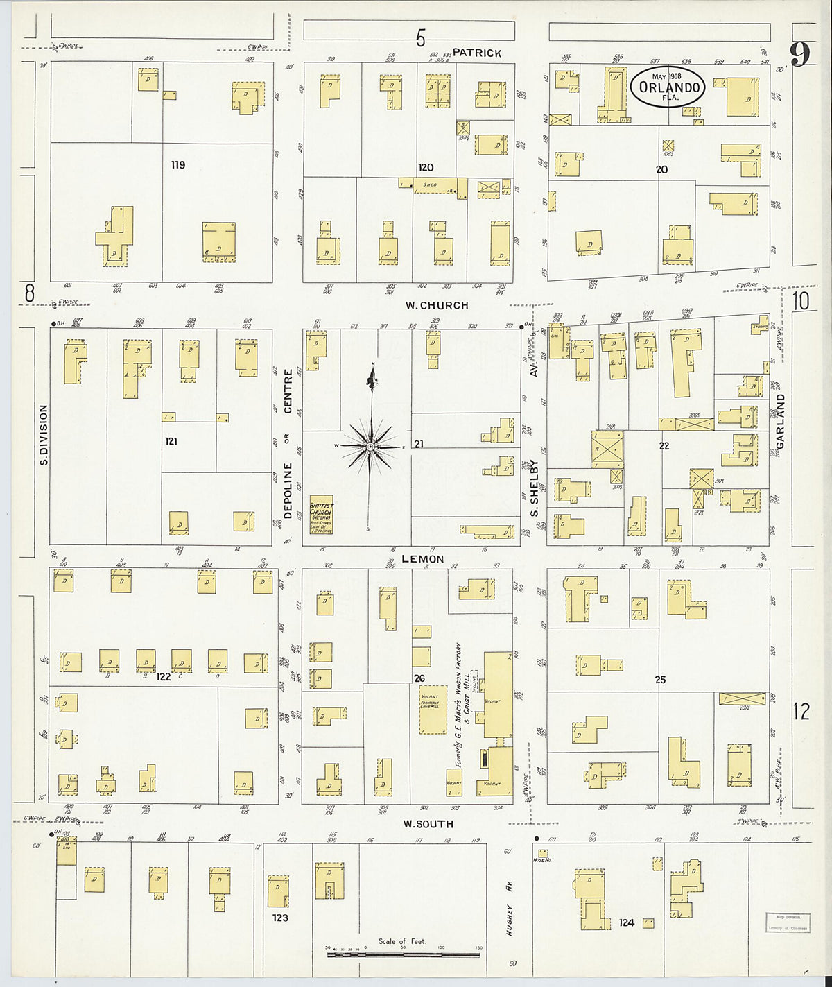 Orlando, Orange County, Florida 1908 (Sheet 9 of 14) by Relic Map Company