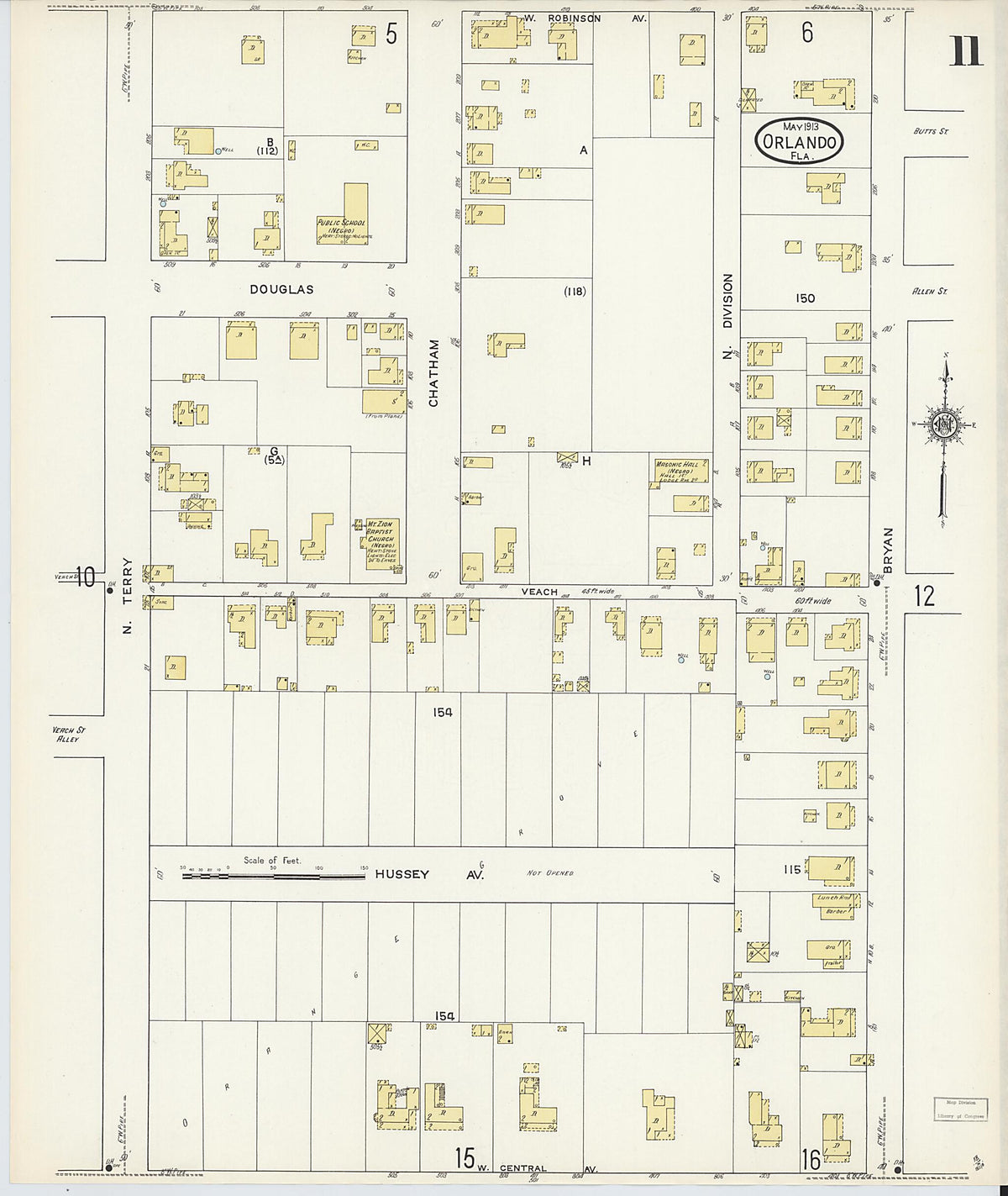 Orlando, Orange County, Florida 1913 (Sheet 11 of 28) by Relic Map Company