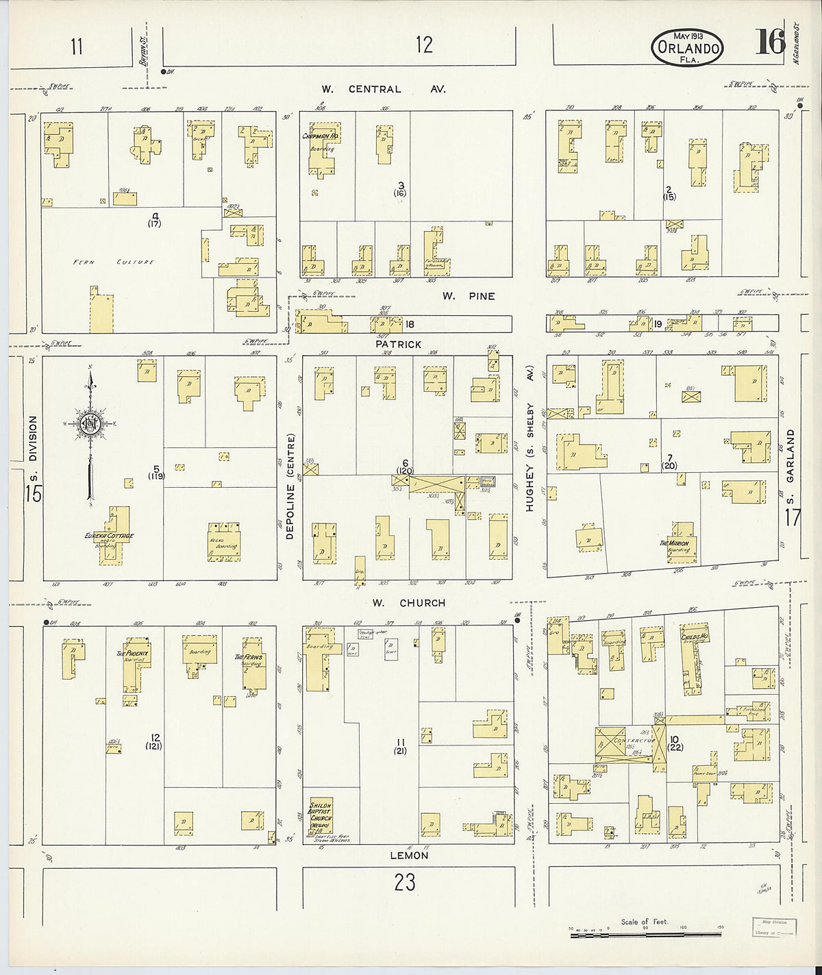 Orlando, Orange County, Florida 1913 (Sheet 16 of 28) by Relic Map Company