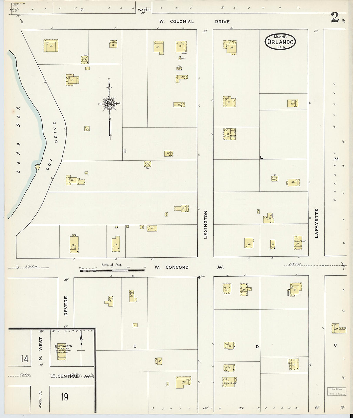 Orlando, Orange County, Florida 1913 (Sheet 2 of 28) by Relic Map Company