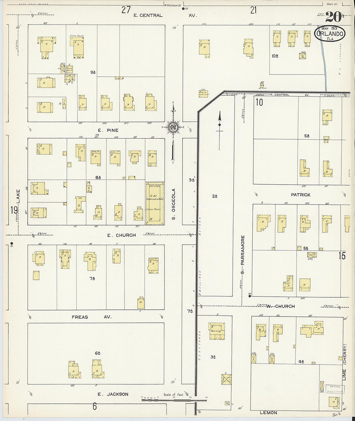 Orlando, Orange County, Florida 1913 (Sheet 20 of 28) by Relic Map Company