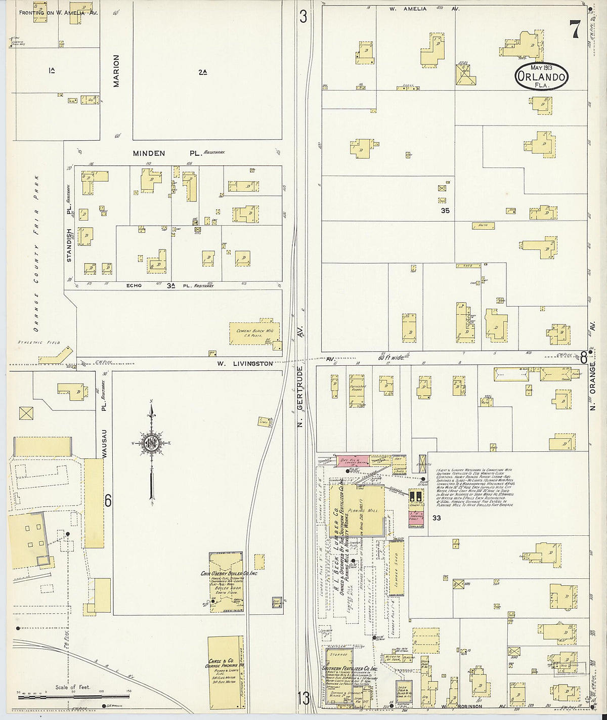 Orlando, Orange County, Florida 1913 (Sheet 7 of 28) by Relic Map Company