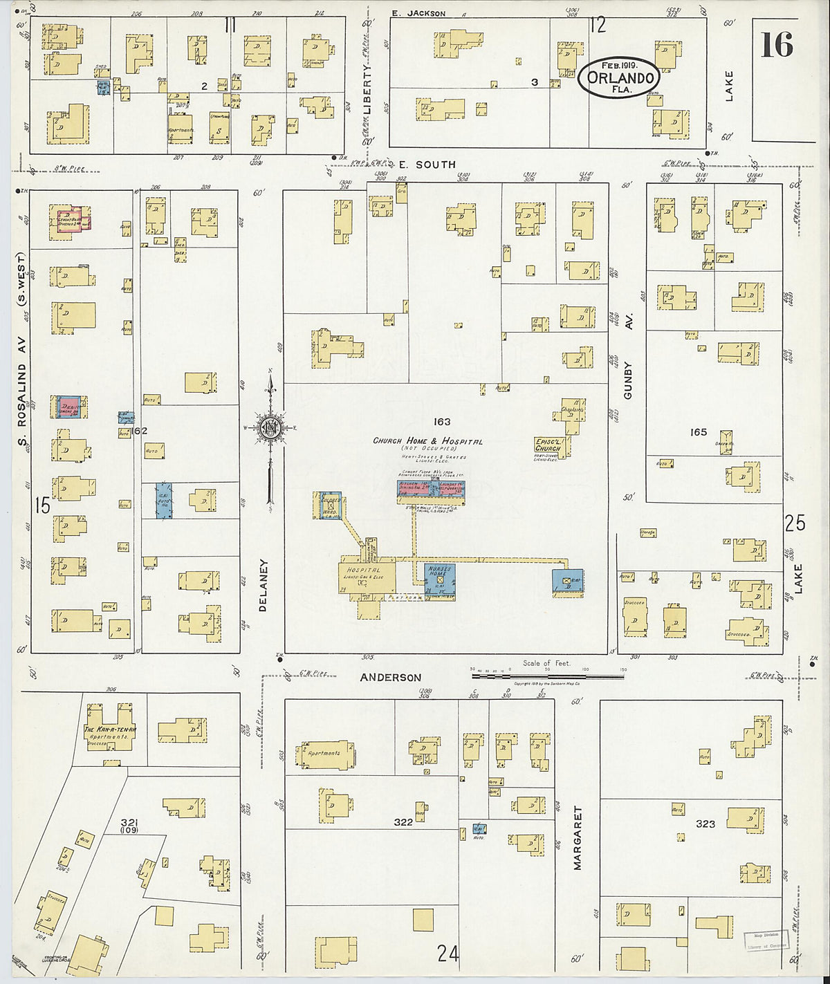 Orlando, Orange County, Florida 1919 (Sheet 16 of 25) by Relic Map Company
