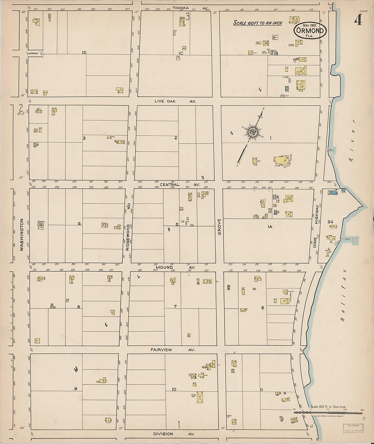 Ormond, Volusia County, Florida 1921 (Sheet 4 of 6) by Relic Map Company