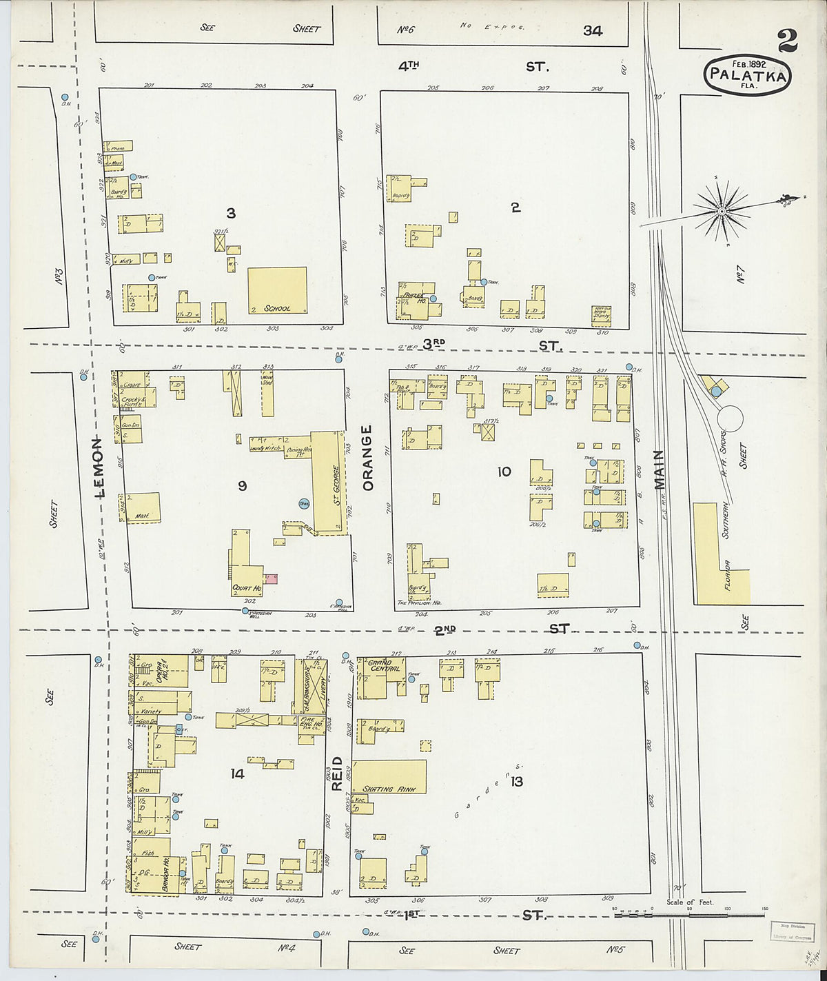 Palatka, Putnam County, Florida 1892 (Sheet 2 of 7) by Relic Map Company