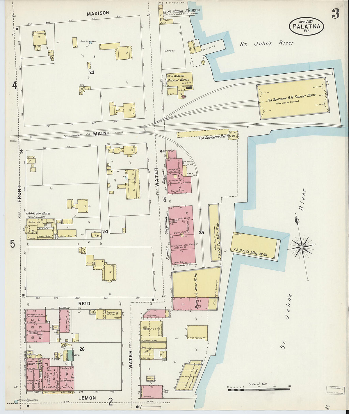 Palatka, Putnam County, Florida 1897 (Sheet 3 of 13) by Relic Map Company