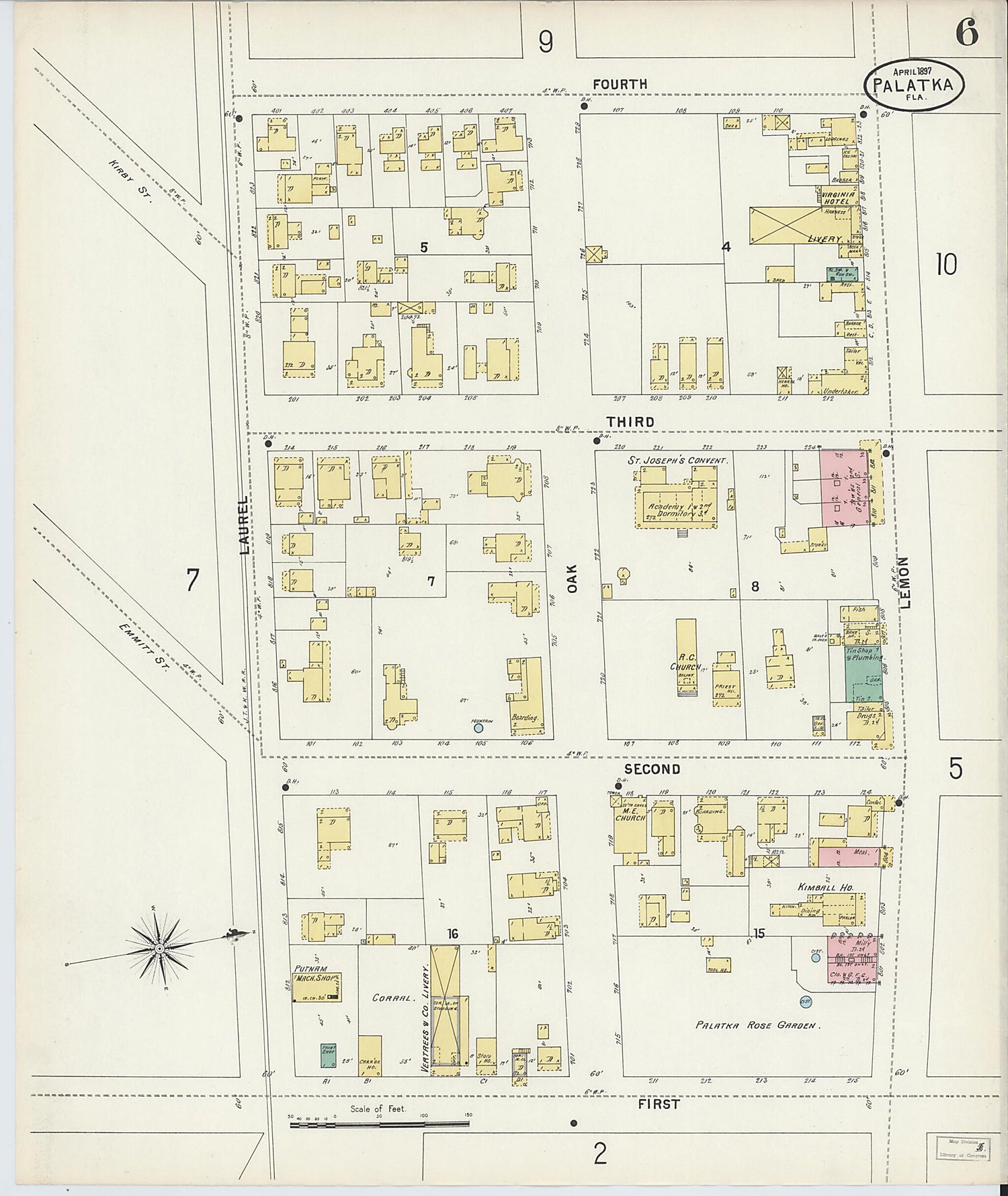 This old map of Palatka, Putnam County, Florida was created by Sanborn Map Company in 1897