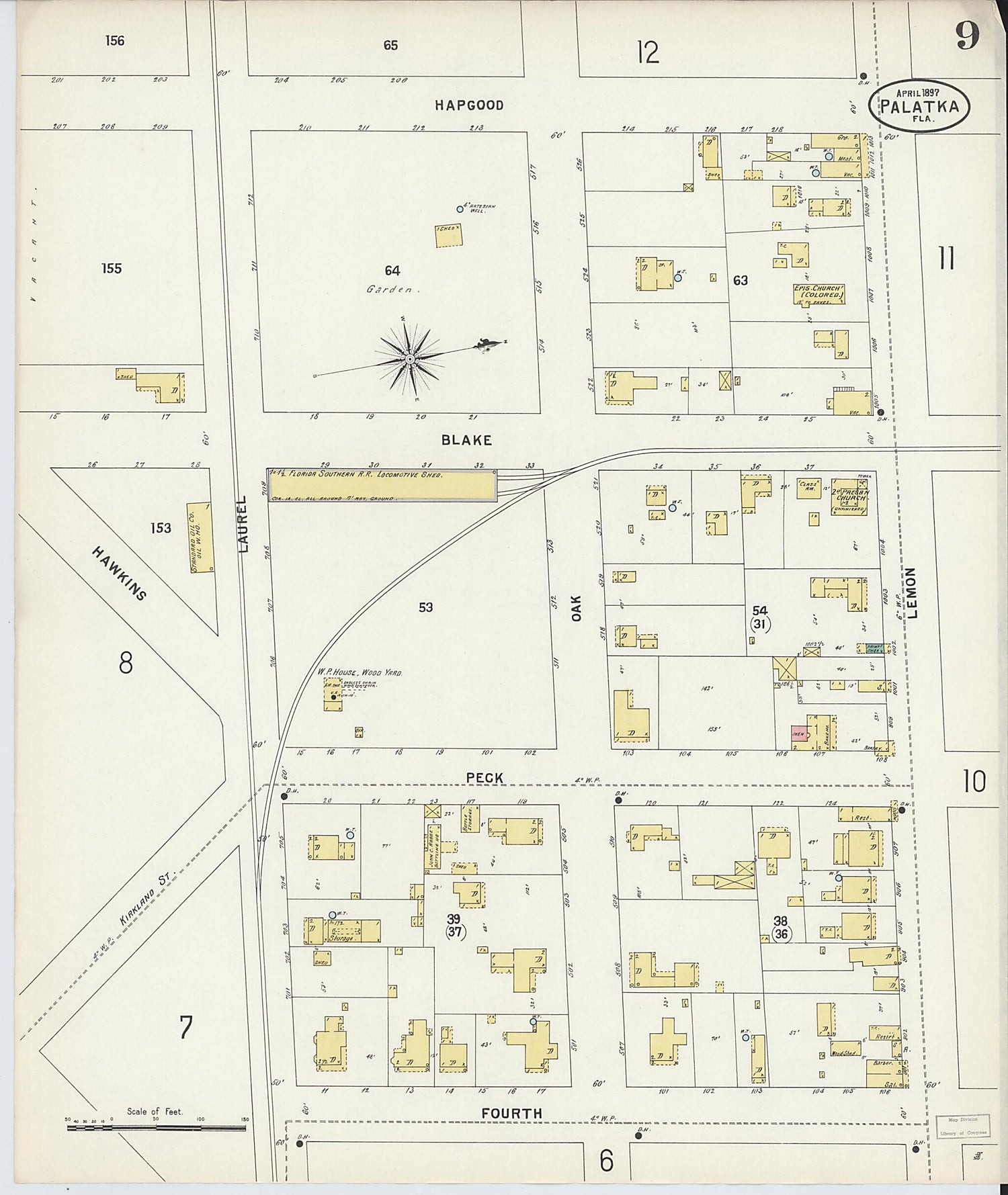 This old map of Palatka, Putnam County, Florida was created by Sanborn Map Company in 1897
