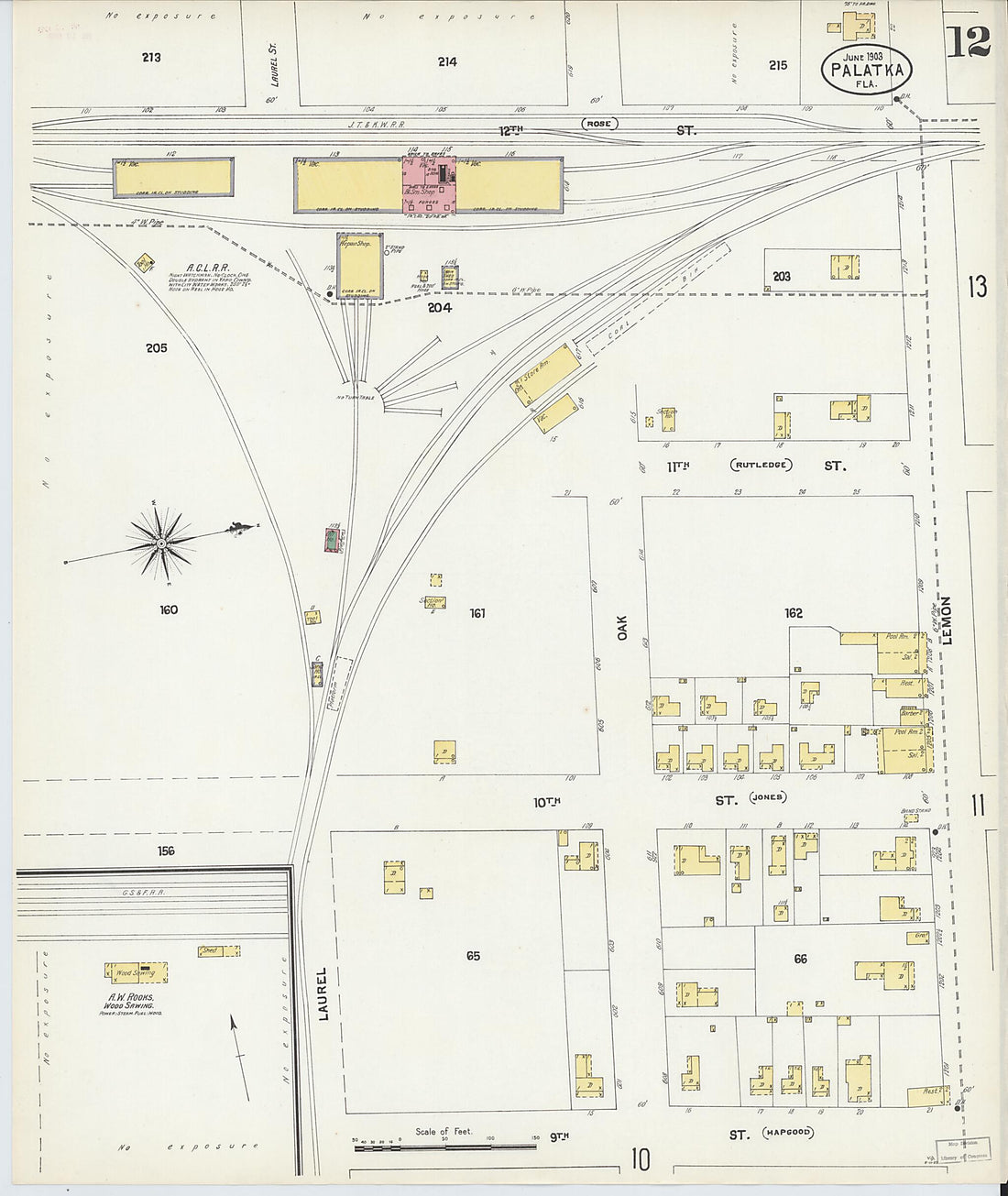 This old map of Palatka, Putnam County, Florida was created by Sanborn Map Company in 1903