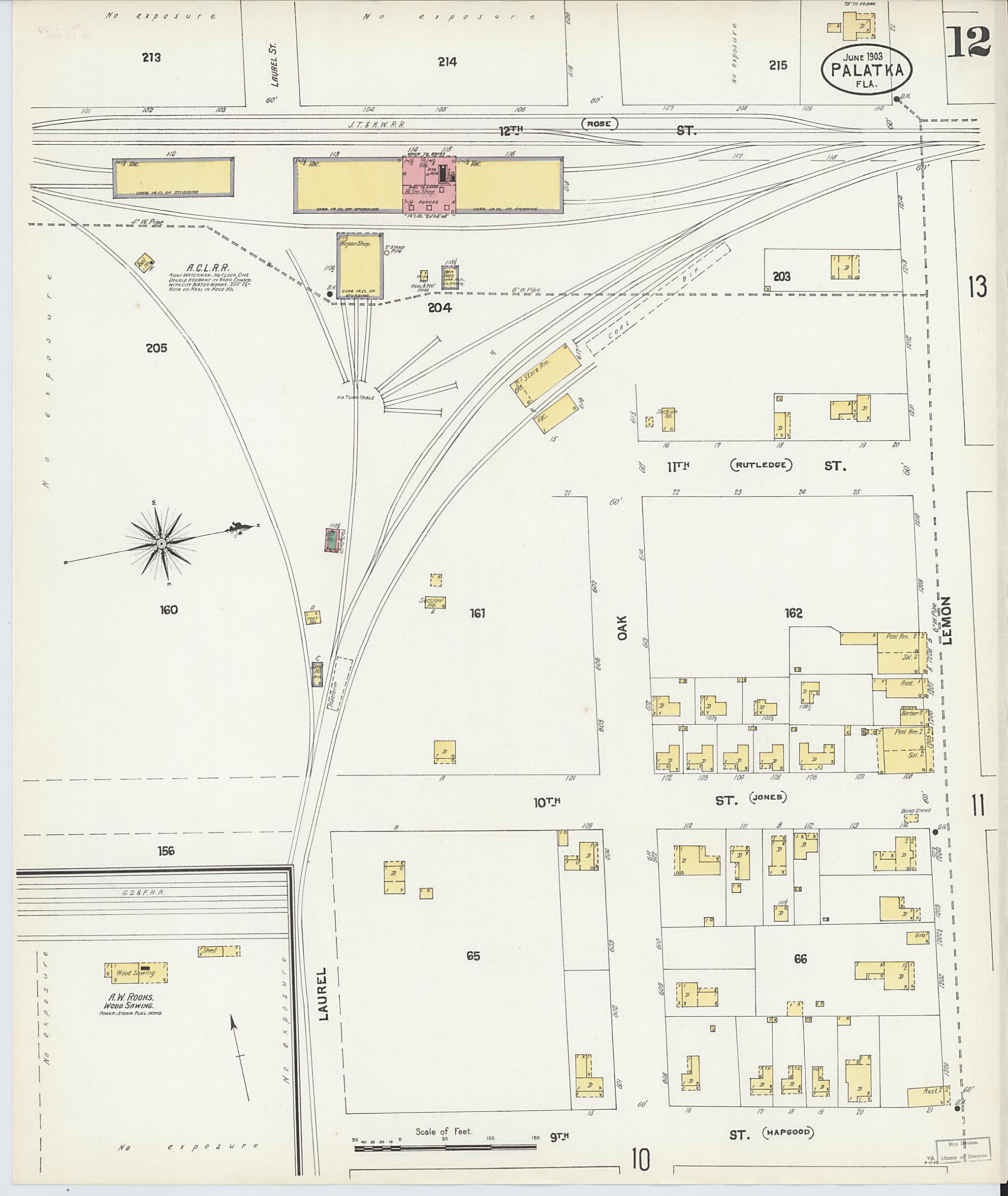 This old map of Palatka, Putnam County, Florida was created by Sanborn Map Company in 1903