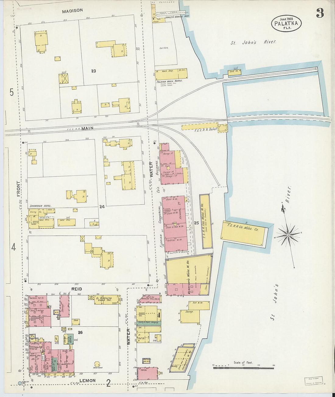 This old map of Palatka, Putnam County, Florida was created by Sanborn Map Company in 1903
