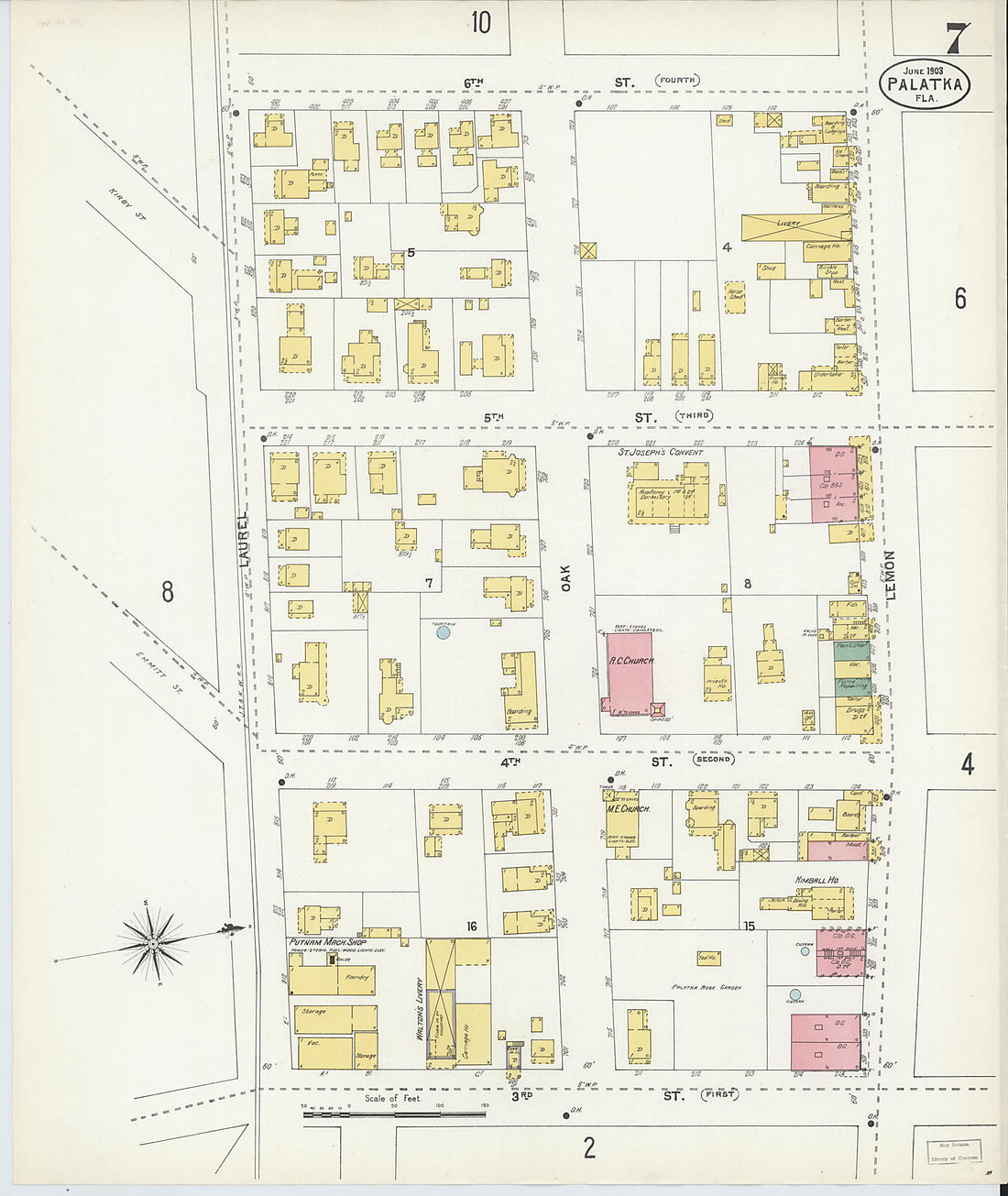 This old map of Palatka, Putnam County, Florida was created by Sanborn Map Company in 1903