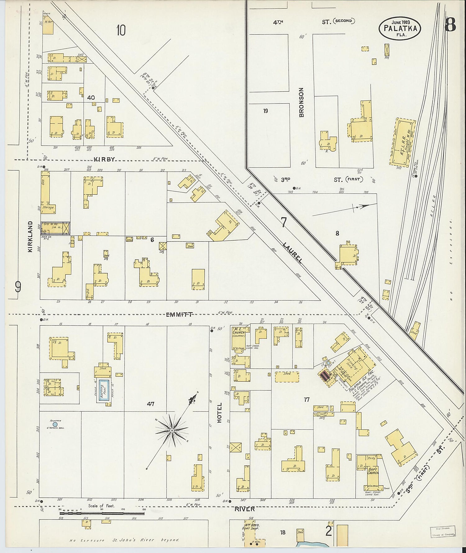 This old map of Palatka, Putnam County, Florida was created by Sanborn Map Company in 1903