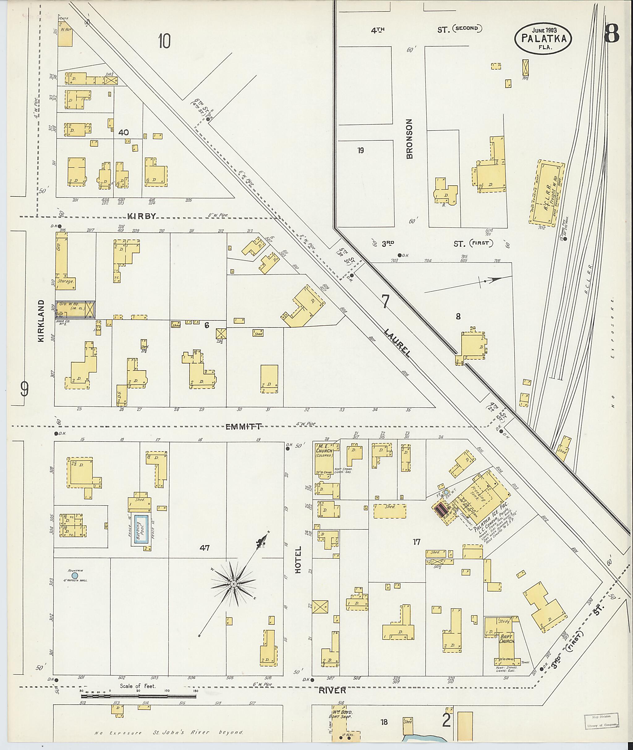 This old map of Palatka, Putnam County, Florida was created by Sanborn Map Company in 1903