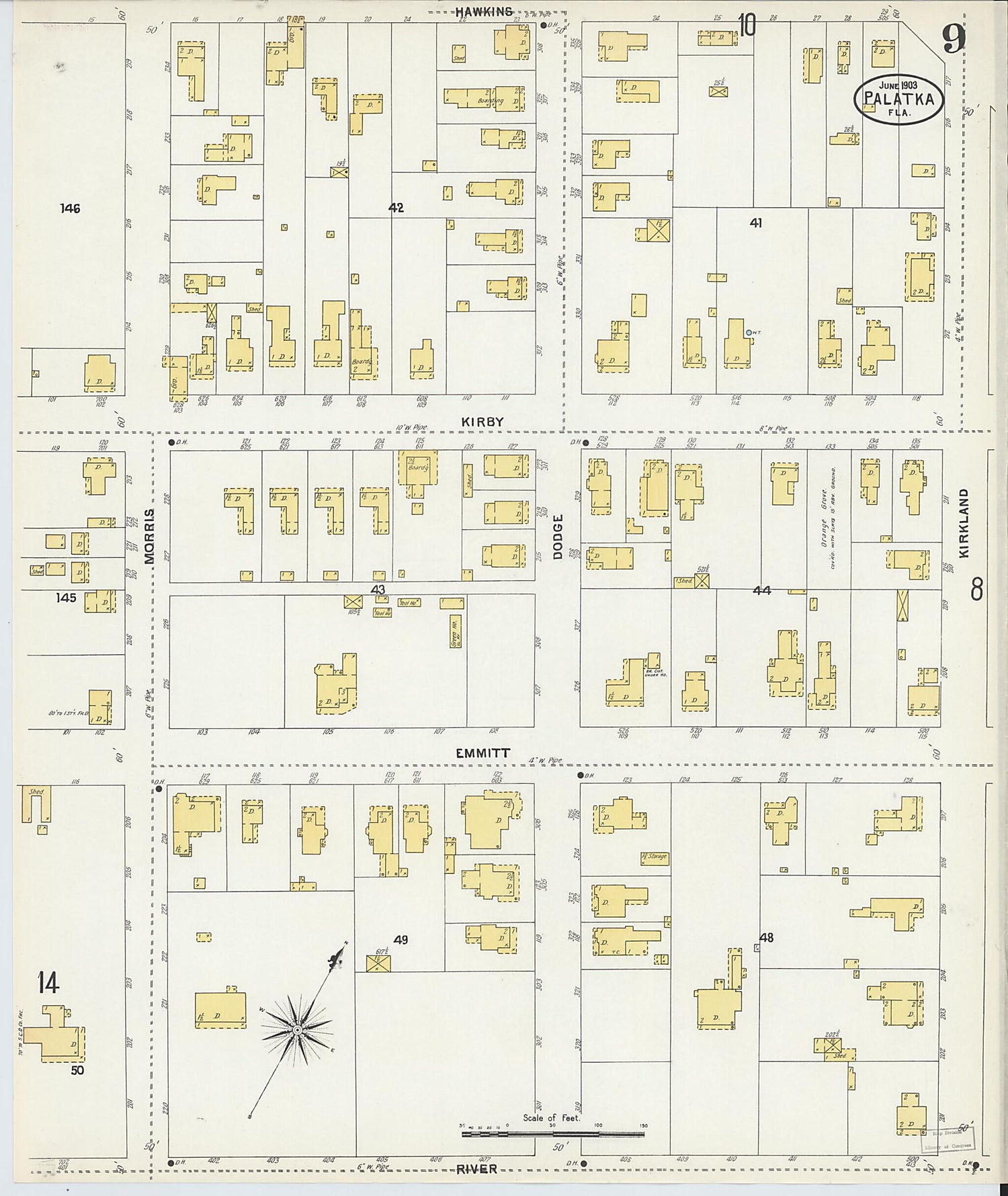 This old map of Palatka, Putnam County, Florida was created by Sanborn Map Company in 1903