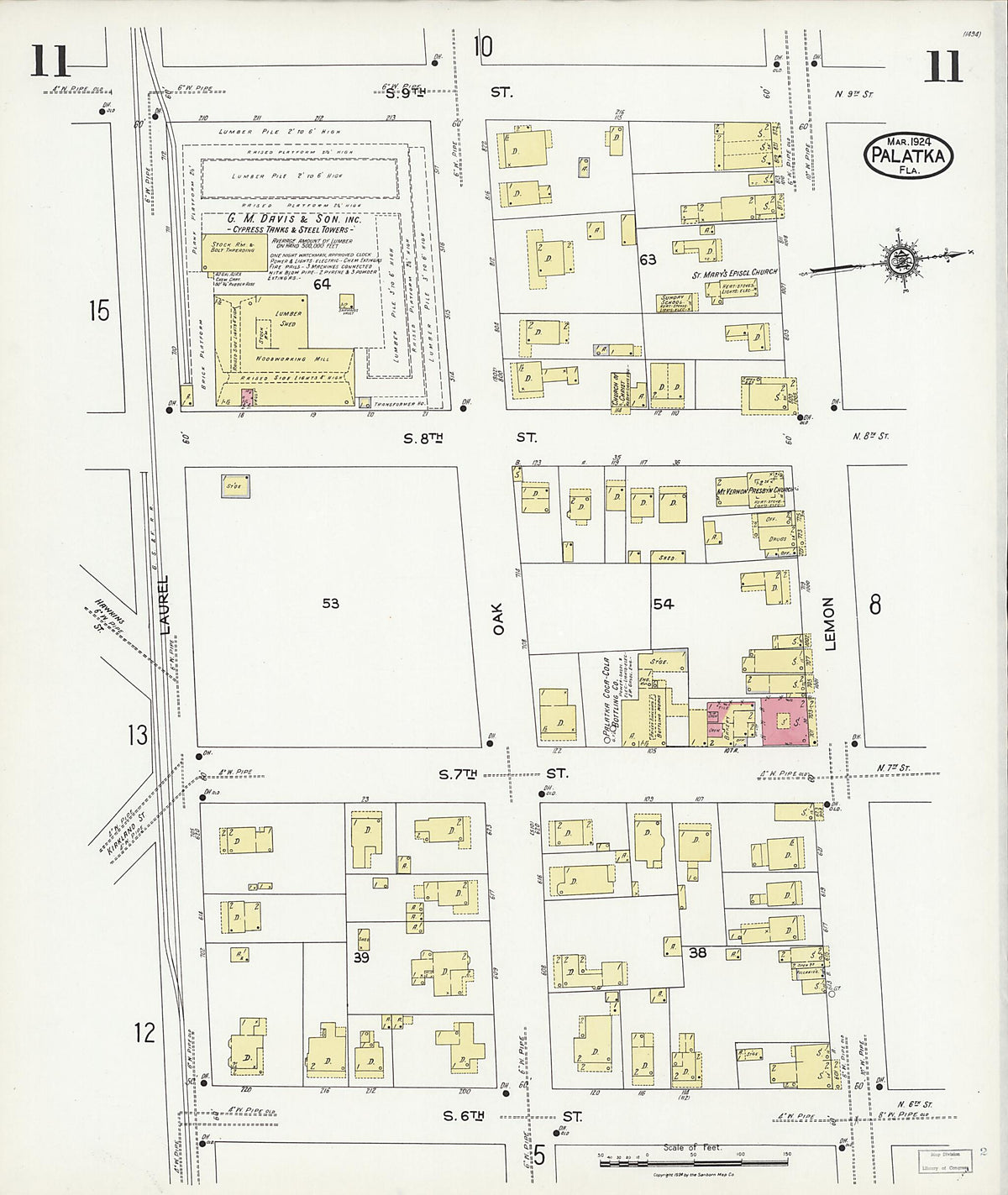 Palatka, Putnam County, Florida 1924 (Sheet 11 of 24) by Relic Map Company