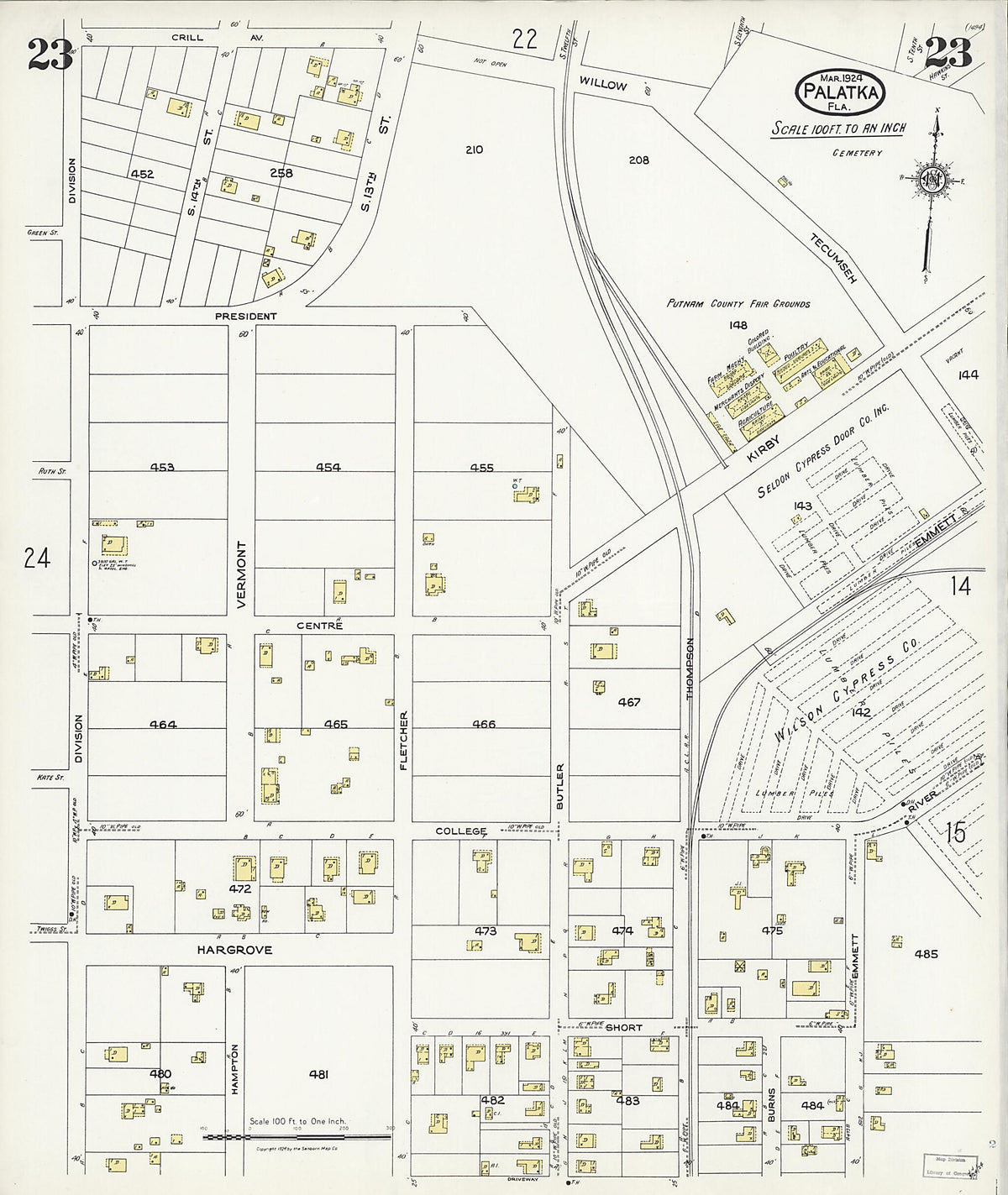 Palatka, Putnam County, Florida 1924 (Sheet 23 of 24) by Relic Map Company