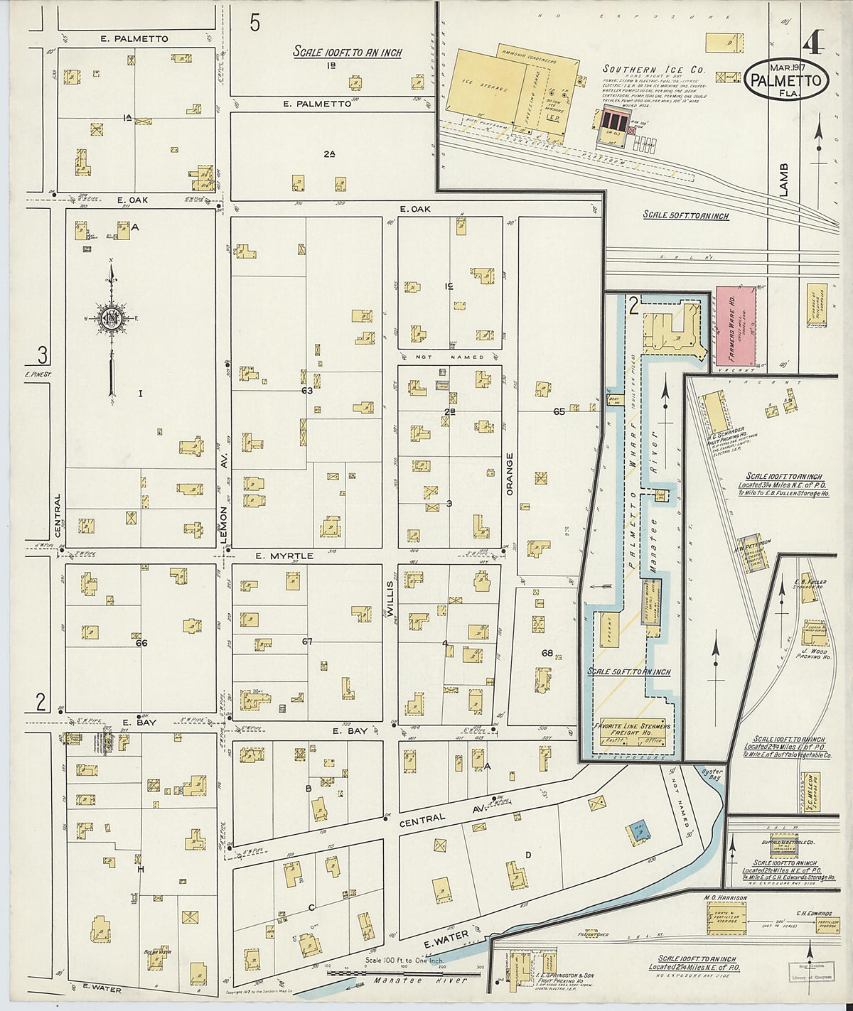 Palmetto, Manatee County, Florida 1917 (Sheet 4 of 5) by Relic Map Company