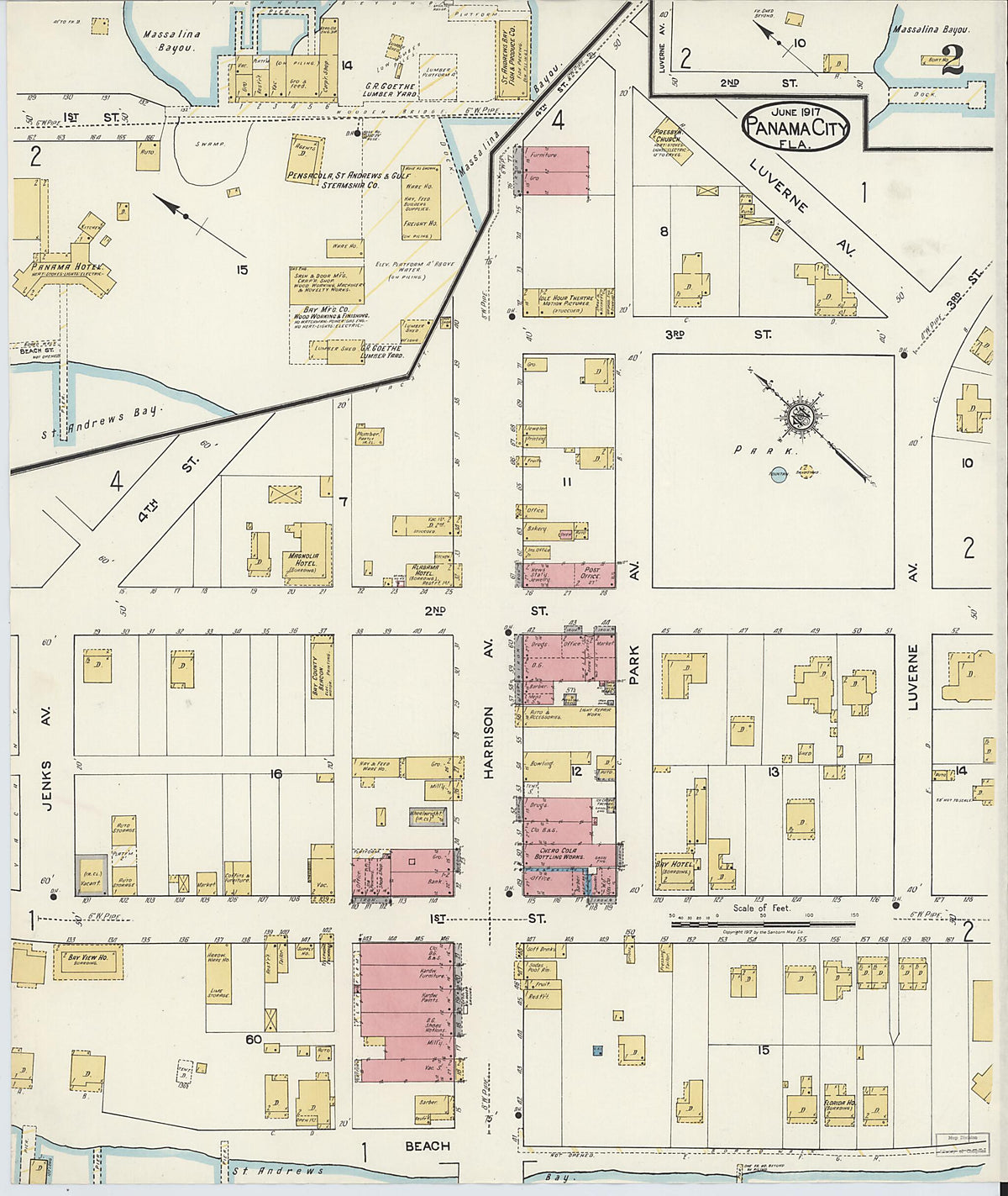 Panama City, Bay County, Florida 1917 (Sheet 2 of 4) by Relic Map Company