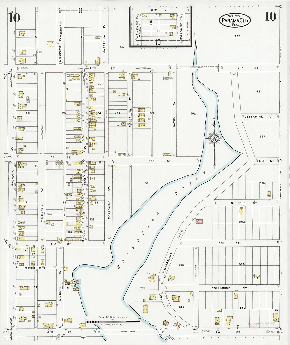 Panama City, Bay County, Florida 1927 (Sheet 10 of 18) by Relic Map Company