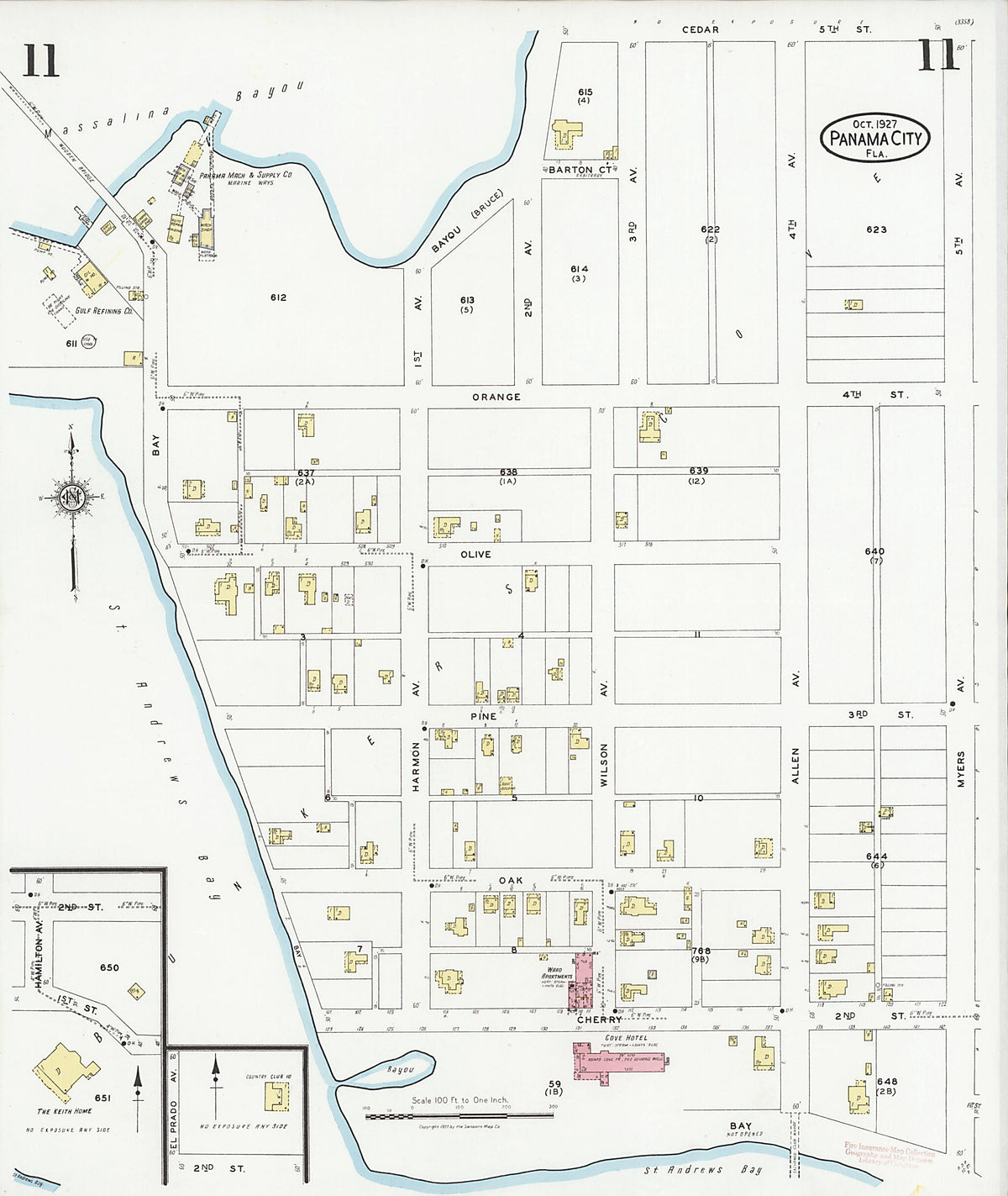 Panama City, Bay County, Florida 1927 (Sheet 11 of 18) by Relic Map Company