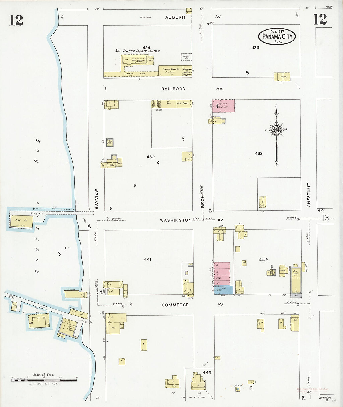 Panama City, Bay County, Florida 1927 (Sheet 12 of 18) by Relic Map Company