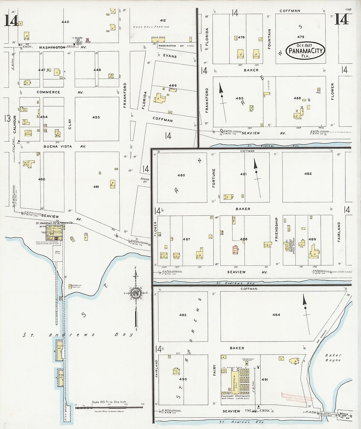 Panama City, Bay County, Florida 1927 (Sheet 14 of 18) by Relic Map Company