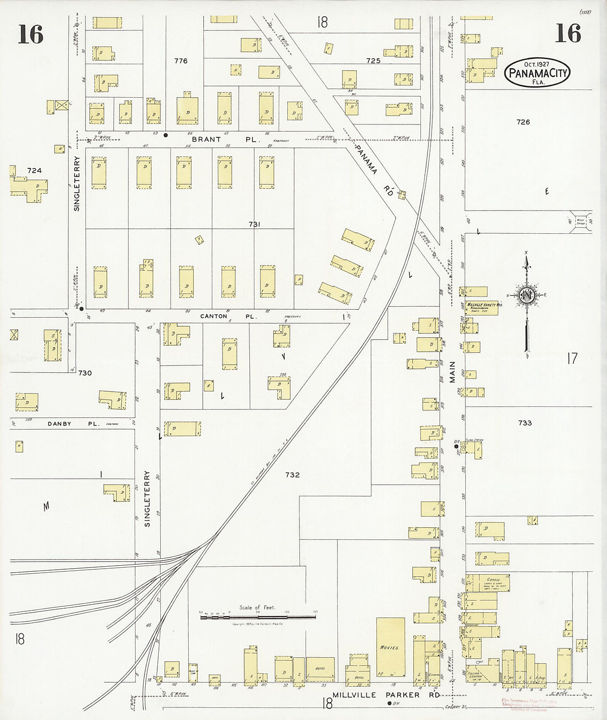 Panama City, Bay County, Florida 1927 (Sheet 16 of 18) by Relic Map Company