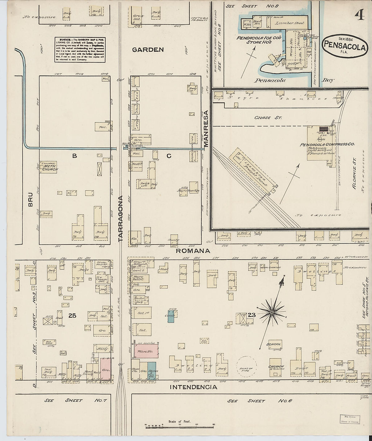 Pensacola, Escambia County, Florida 1884 (Sheet 4) by Relic Map Company