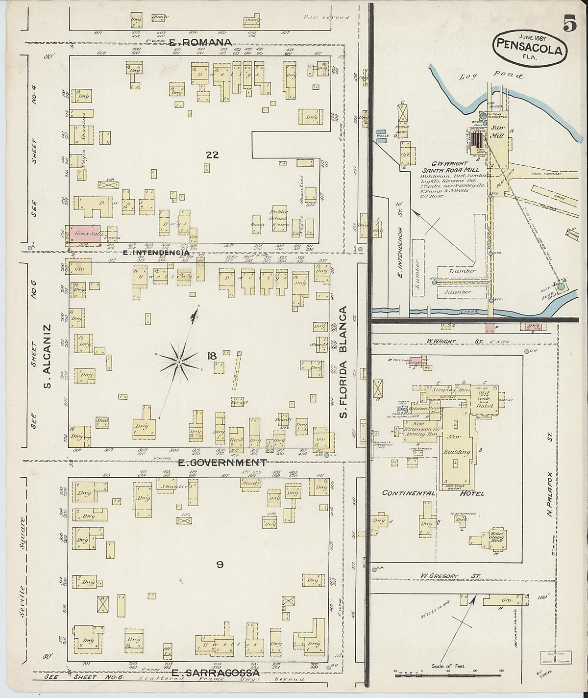 Pensacola, Escambia County, Florida 1887 (Sheet 5) by Relic Map Company