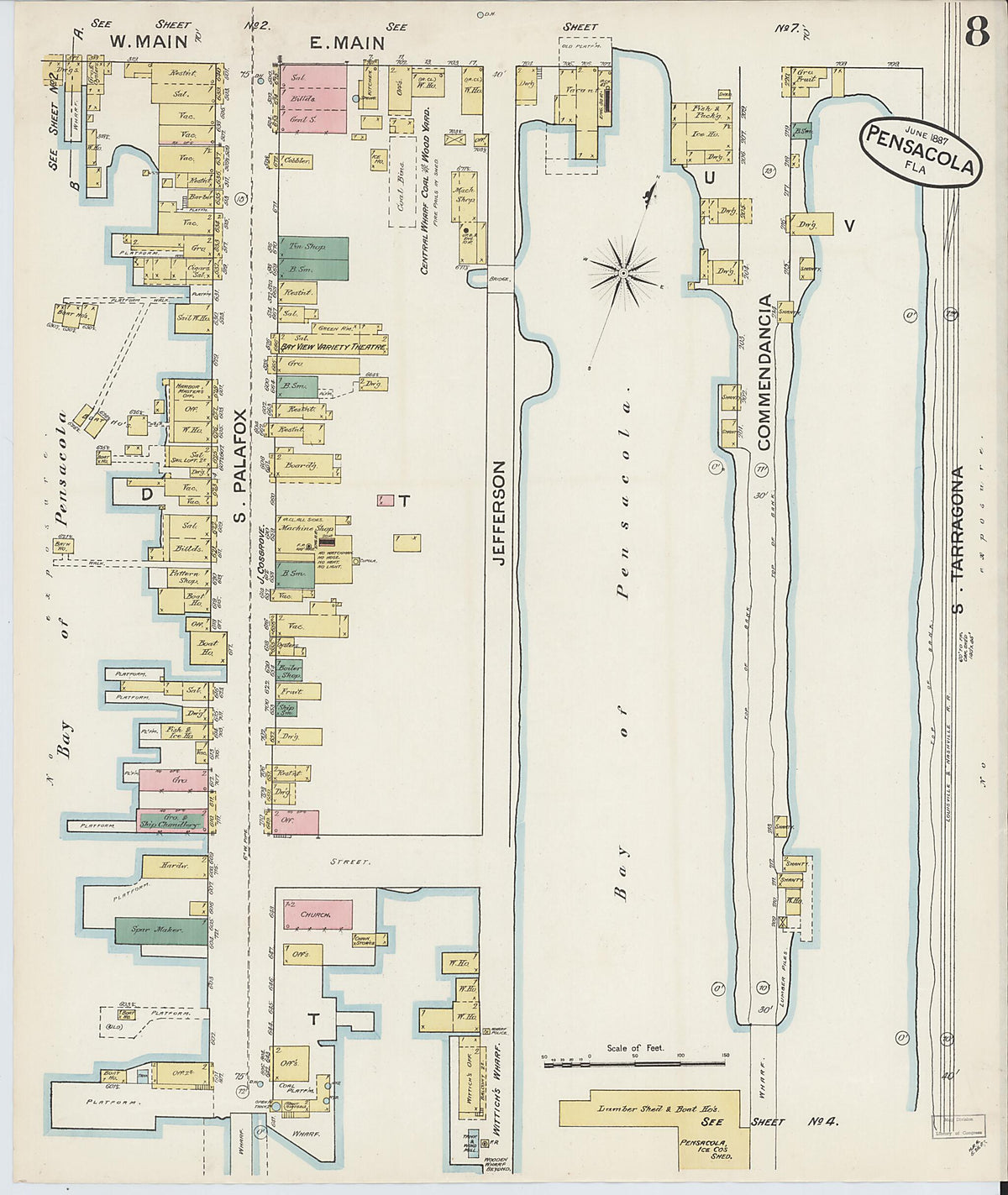 Pensacola, Escambia County, Florida 1887 (Sheet 8) by Relic Map Company