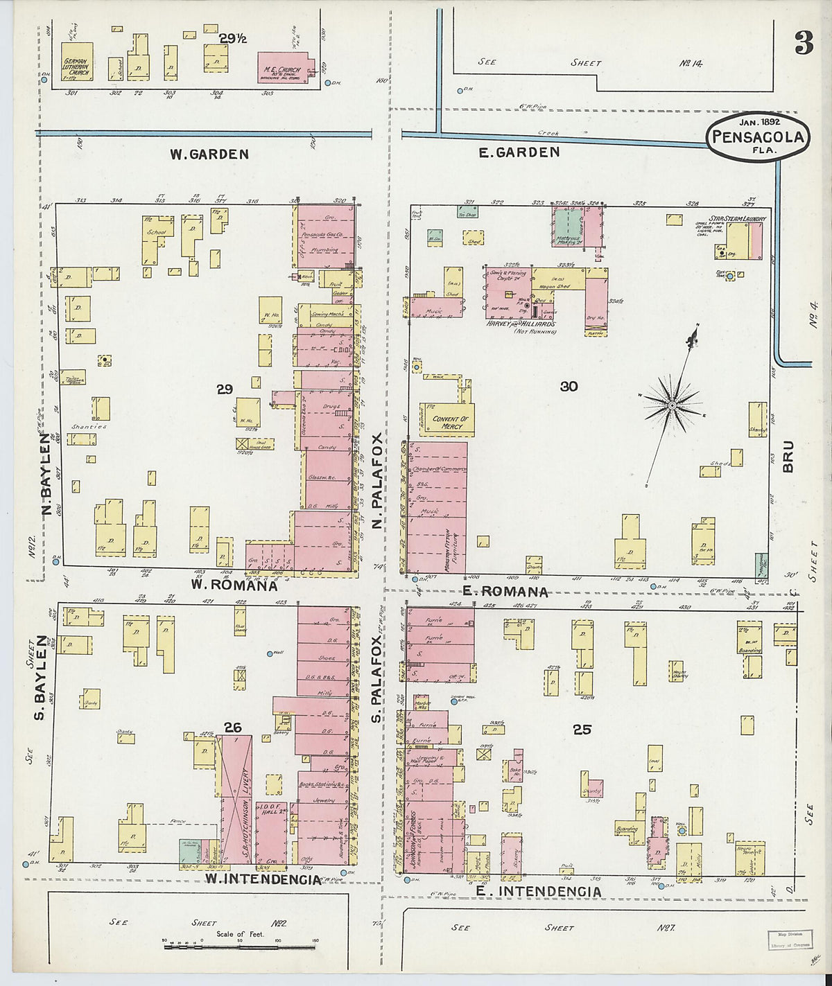Pensacola, Escambia County, Florida 1892 (Sheet 3) by Relic Map Company