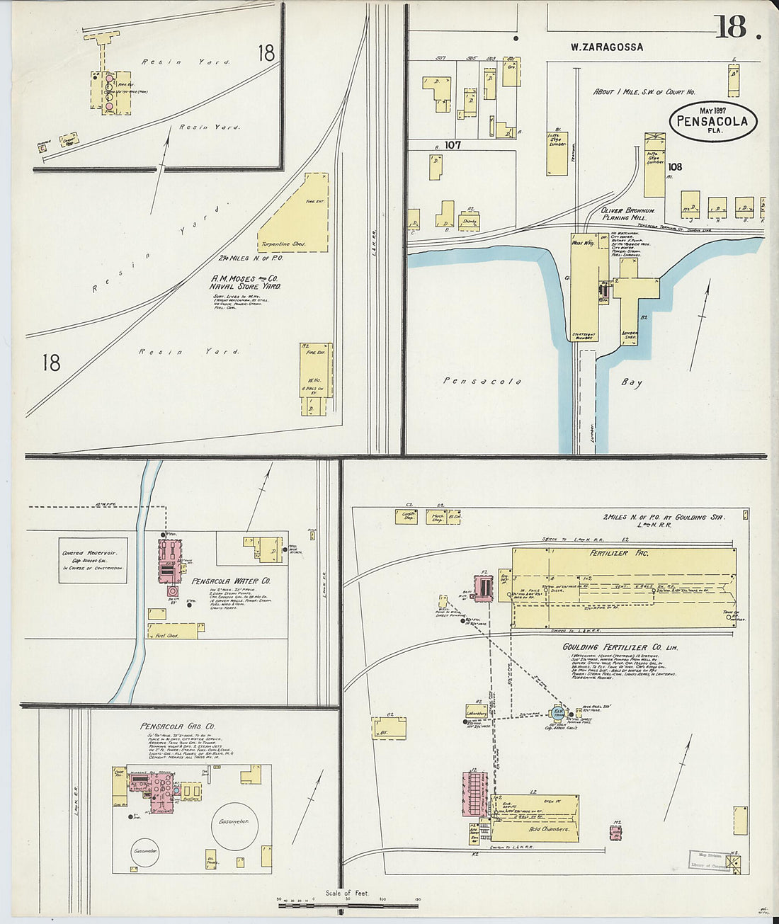 This old map of Woolsey, Escambia County, Florida was created by Sanborn Map Company in 1897