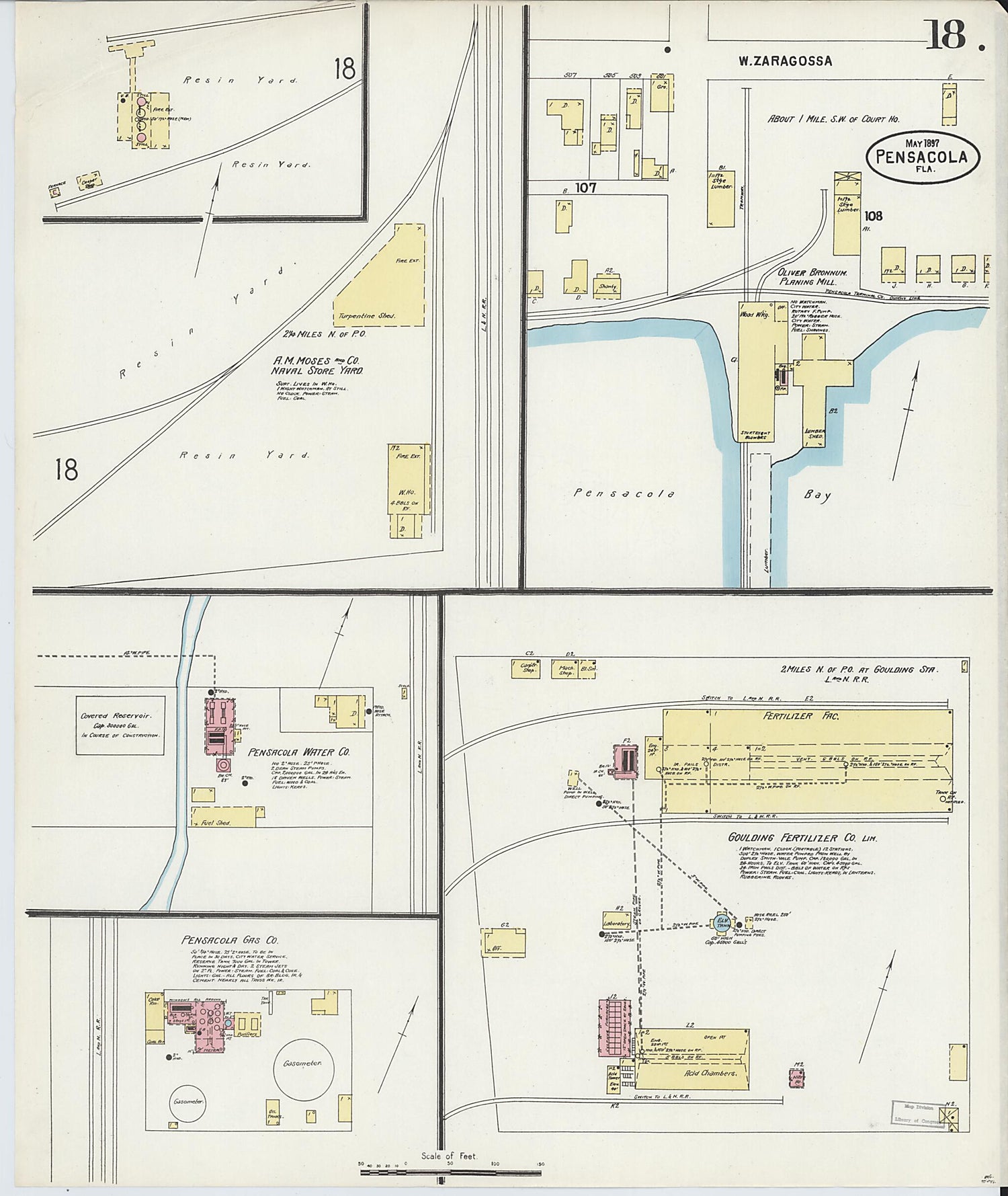 This old map of Woolsey, Escambia County, Florida was created by Sanborn Map Company in 1897