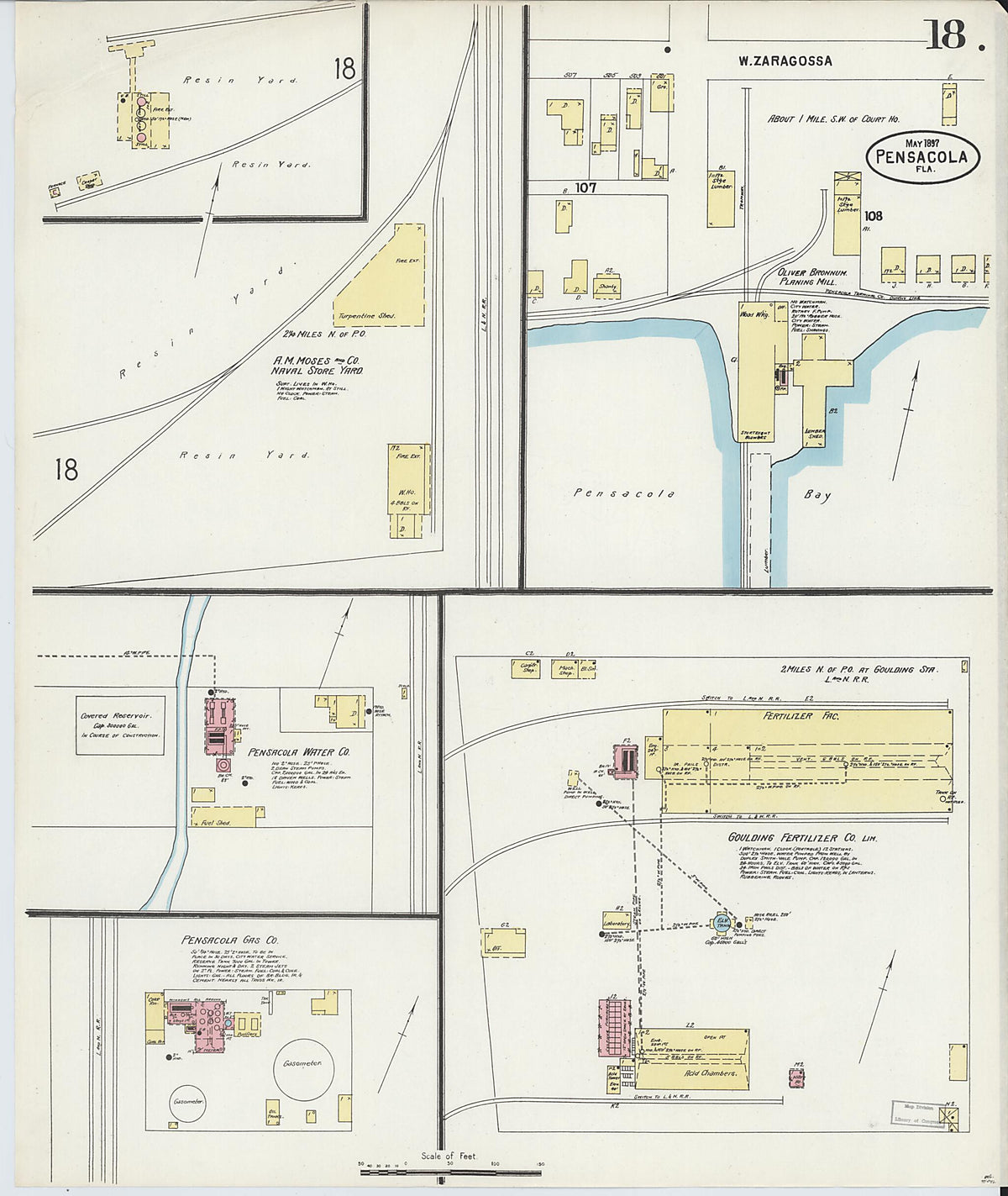 Pensacola, Escambia County, Florida 1897 (Sheet 18) by Relic Map Company