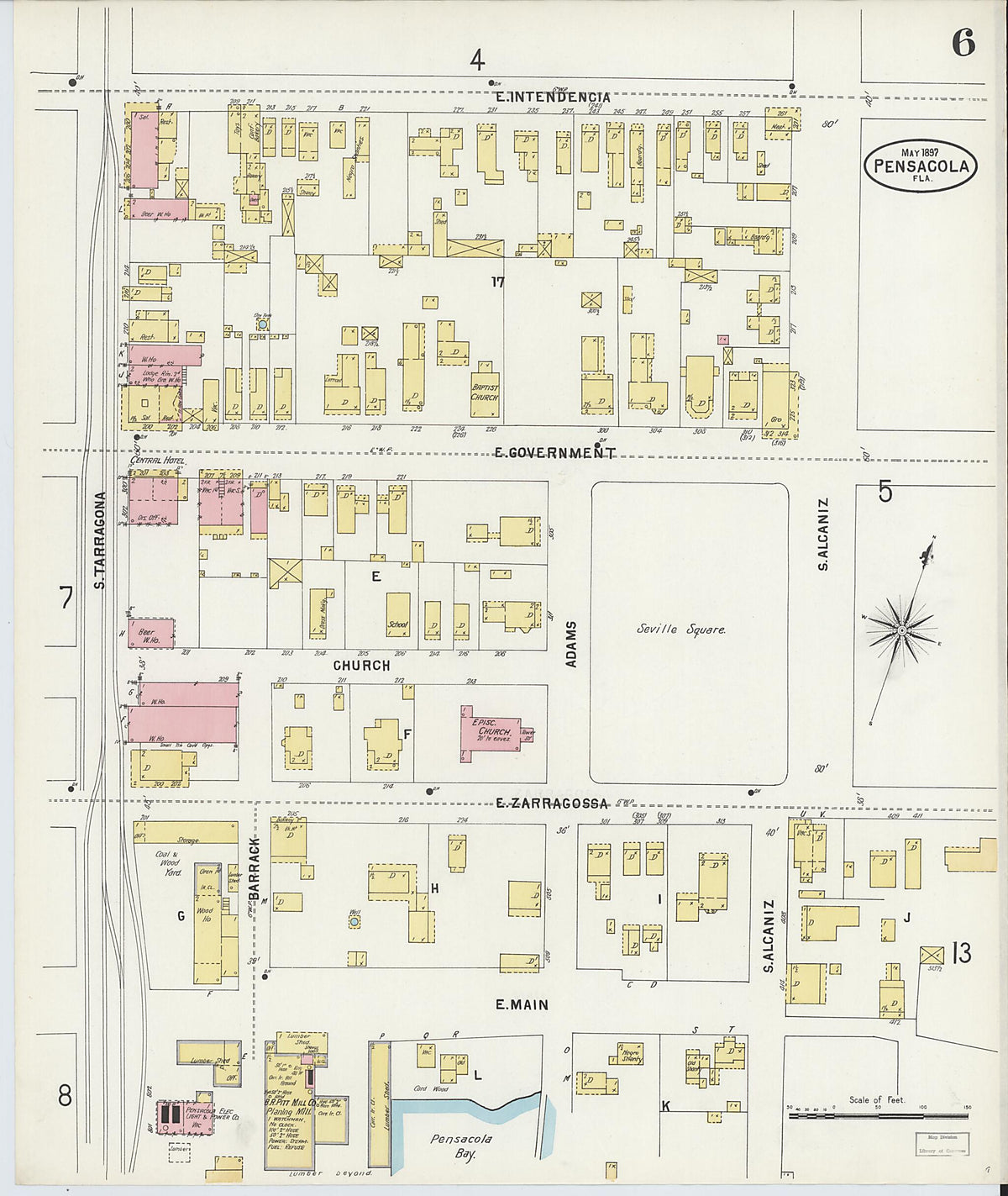 Pensacola, Escambia County, Florida 1897 (Sheet 6) by Relic Map Company