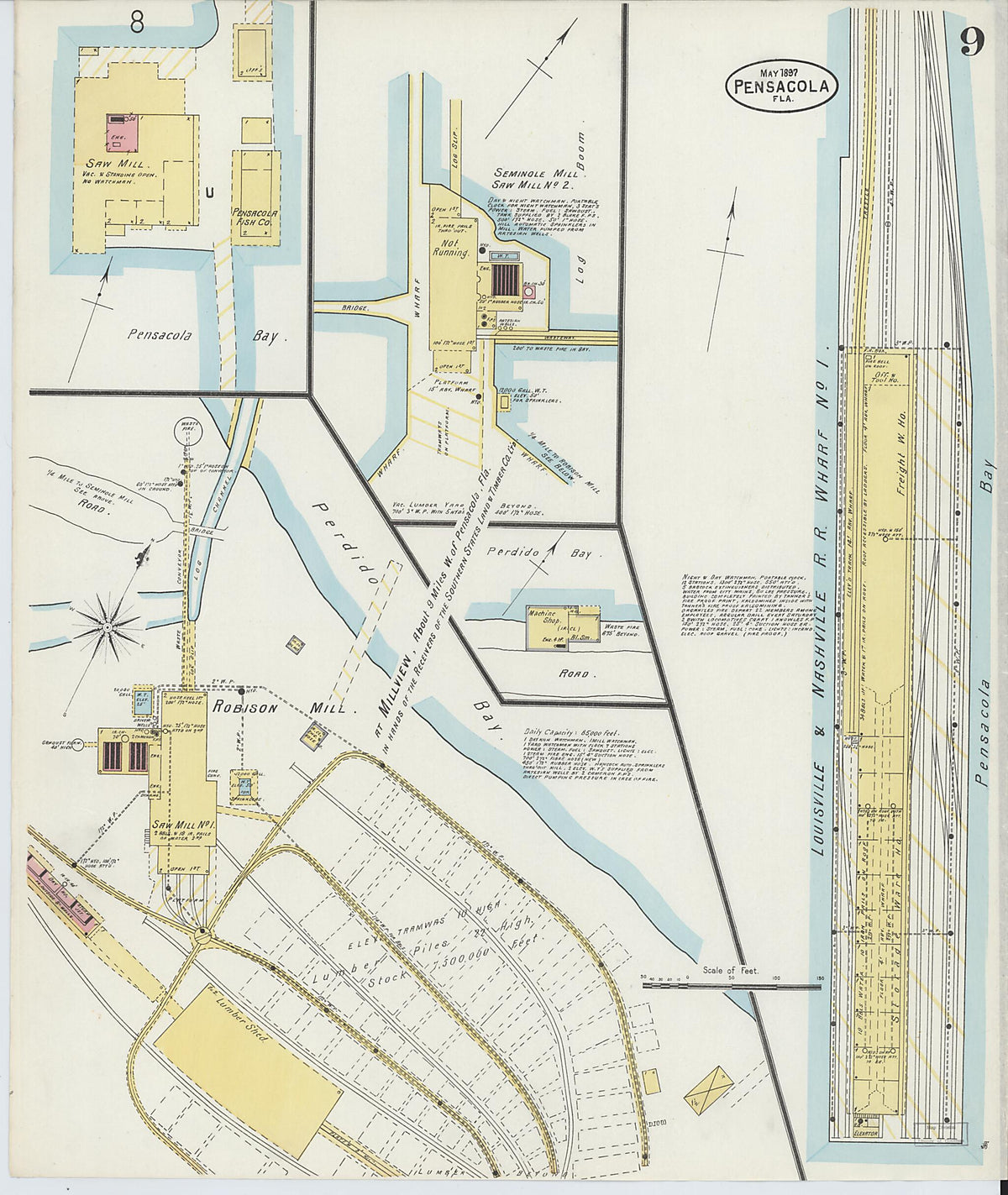 Pensacola, Escambia County, Florida 1897 (Sheet 9) by Relic Map Company
