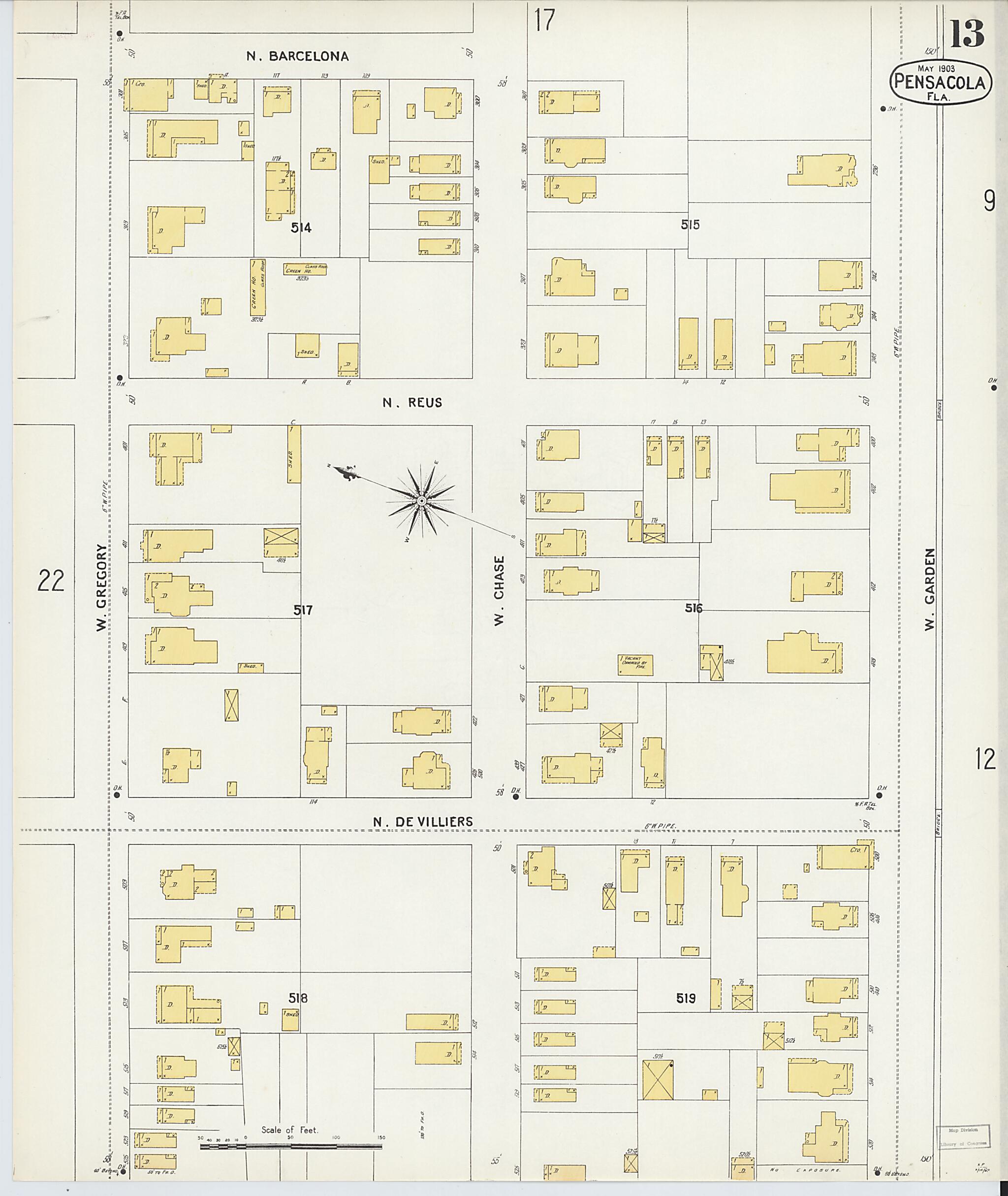 This old map of Woolsey, Escambia County, Florida was created by Sanborn Map Company in 1903