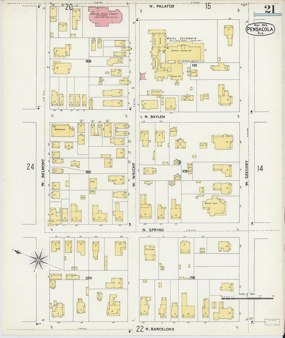 This old map of Woolsey, Escambia County, Florida was created by Sanborn Map Company in 1903